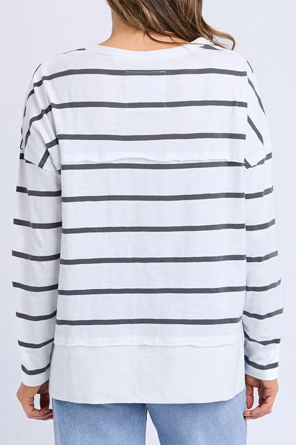 Layne Charcoal Stripe Throw LS Top - Image 4