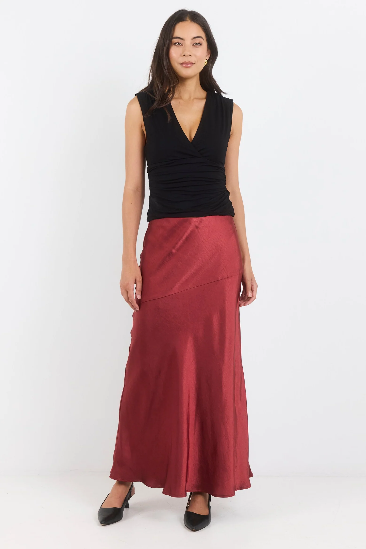 Liberal Paprika Satin Bias Maxi Skirt - Image 2