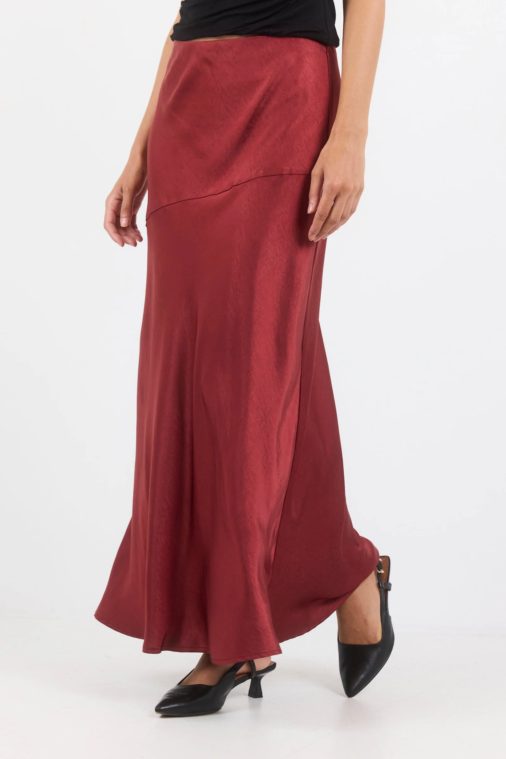 Liberal Paprika Satin Bias Maxi Skirt - Image 4