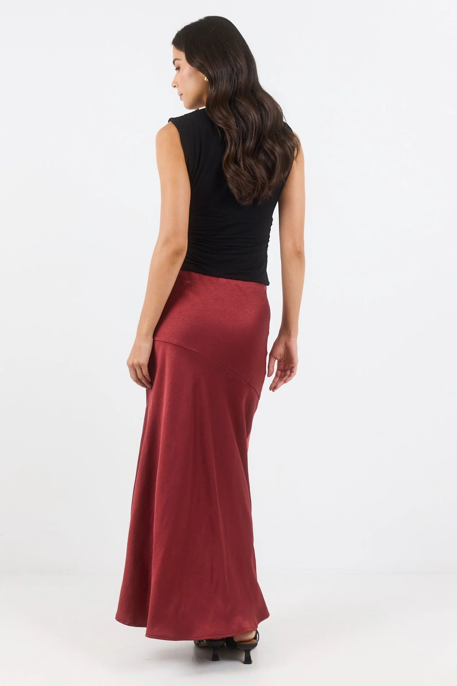 Liberal Paprika Satin Bias Maxi Skirt - Image 5