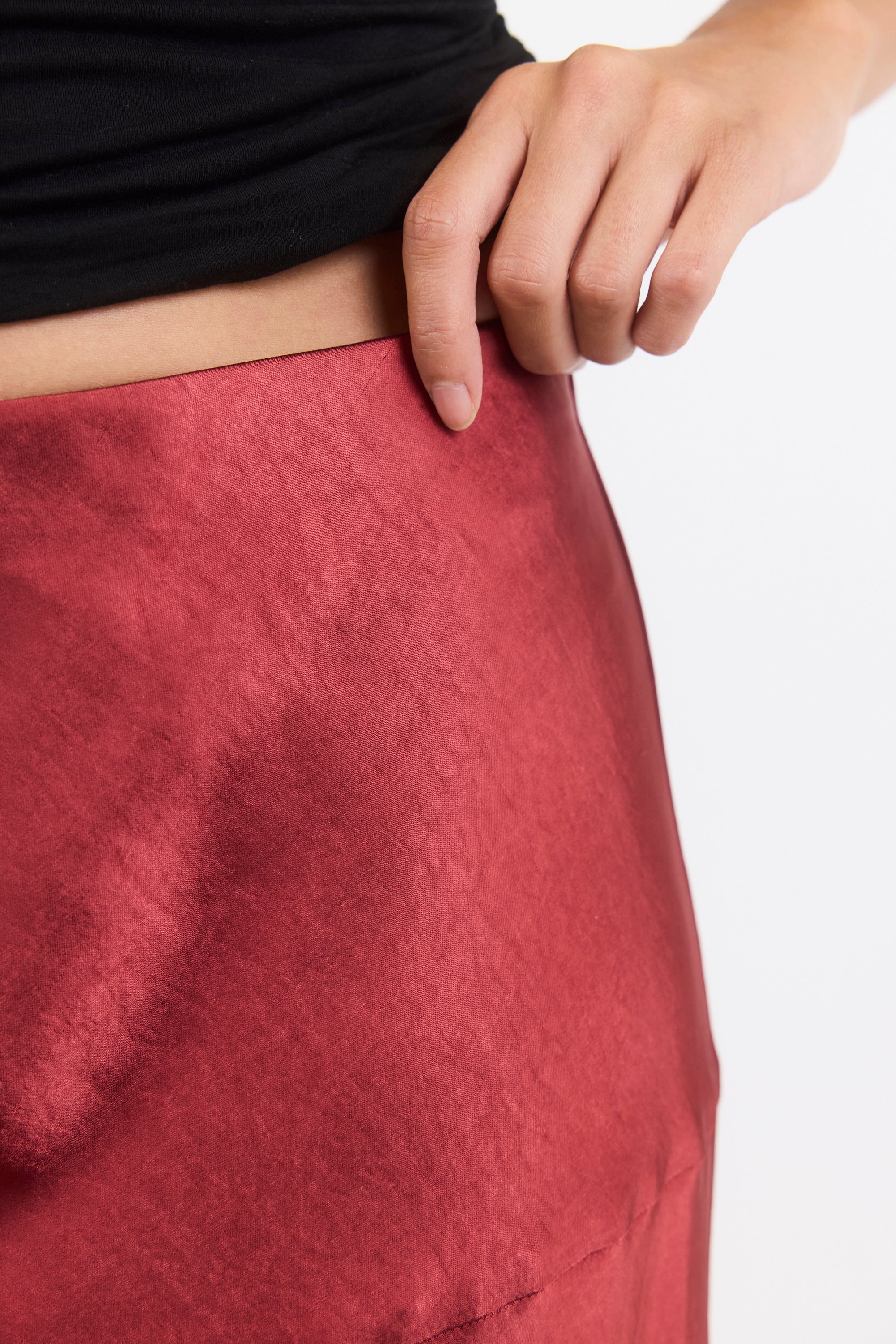 Liberal Paprika Satin Bias Maxi Skirt - Image 6
