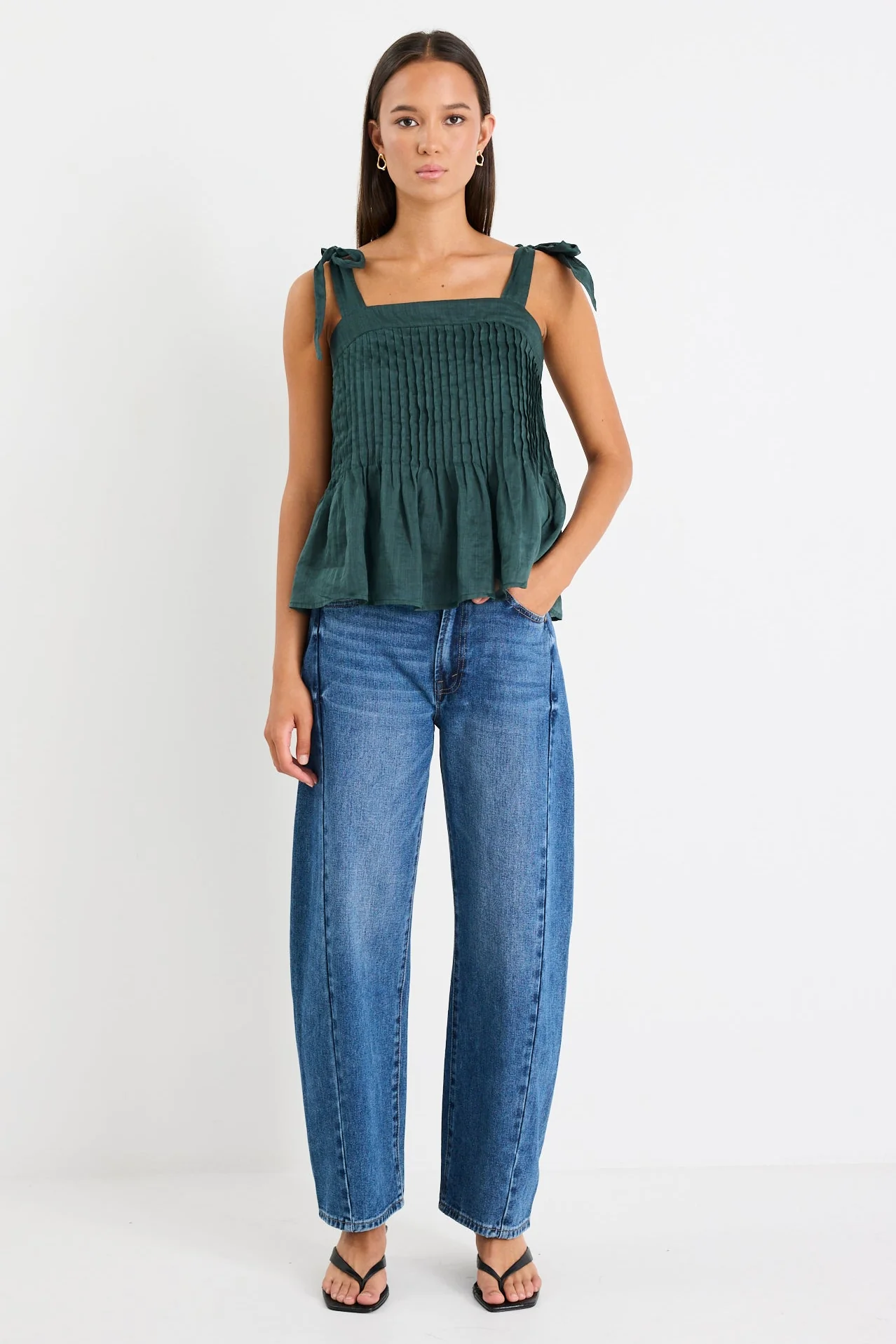 Lima Forest Ramie Tie Top - Image 2