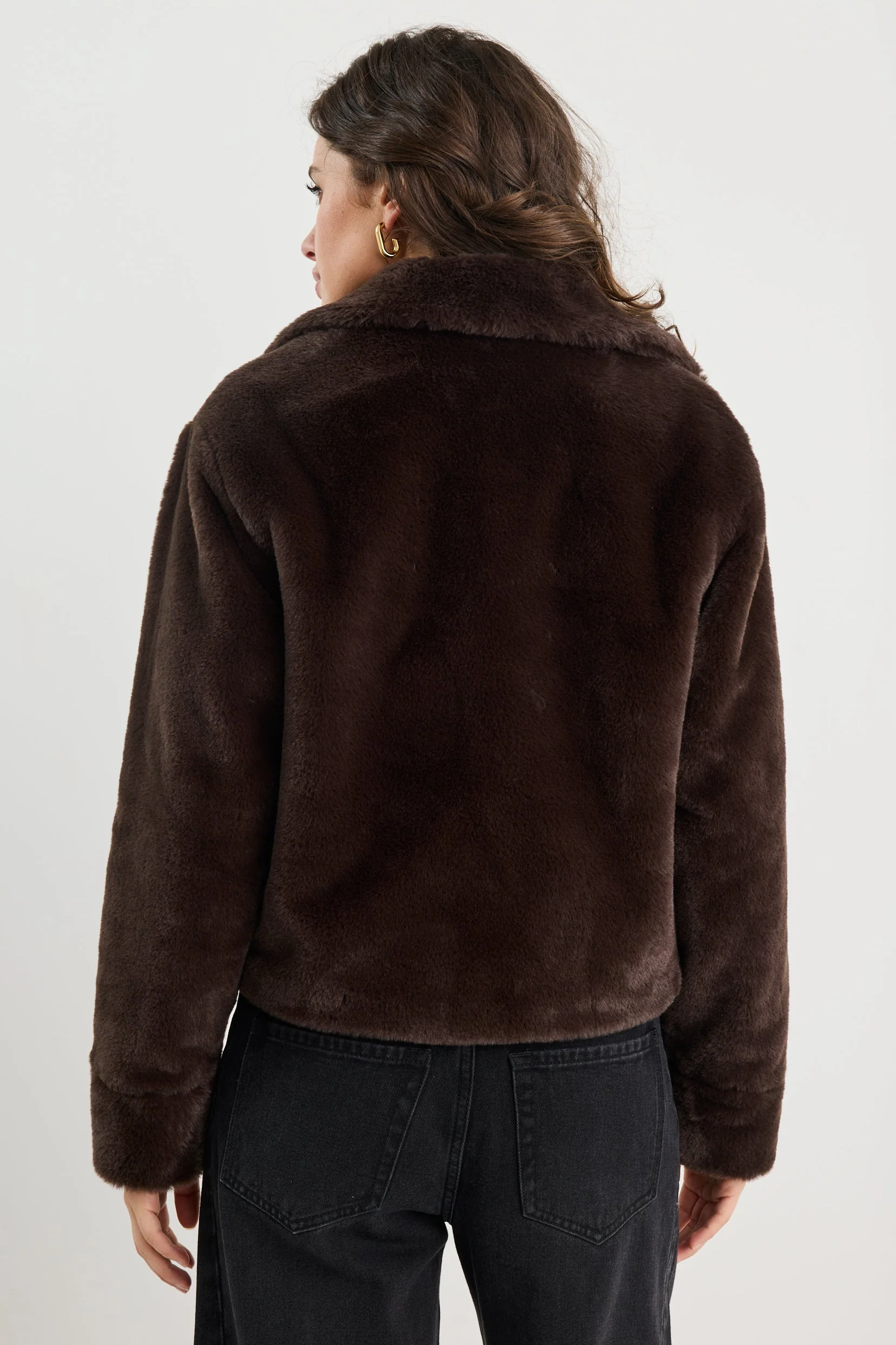Lodge Chocolate Faux Fur Jacket - Image 7