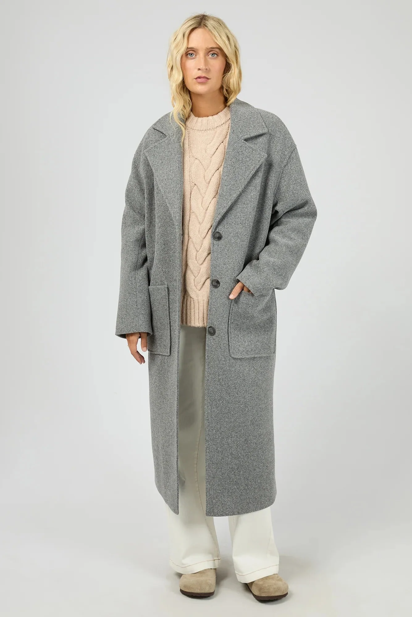 Long Island Grey Relaxed Coat - Image 2