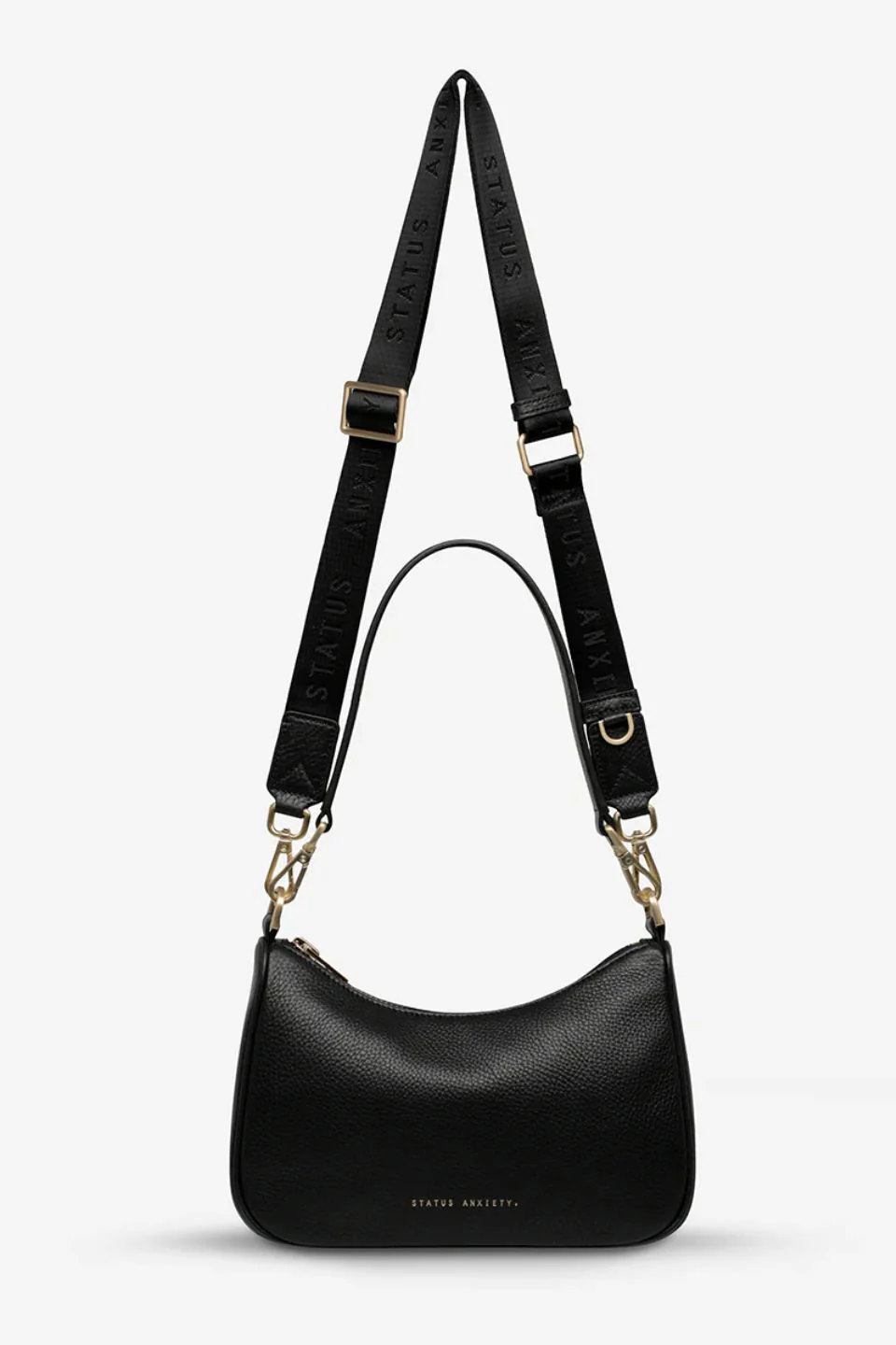 Look Both Ways Black Gold Hardware Crossbody Bag - Image 3