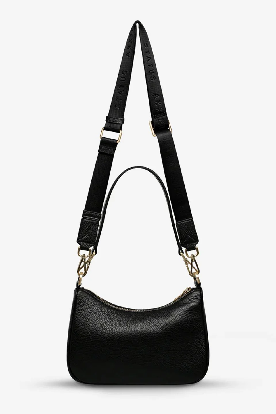 Look Both Ways Black Gold Hardware Crossbody Bag - Image 4