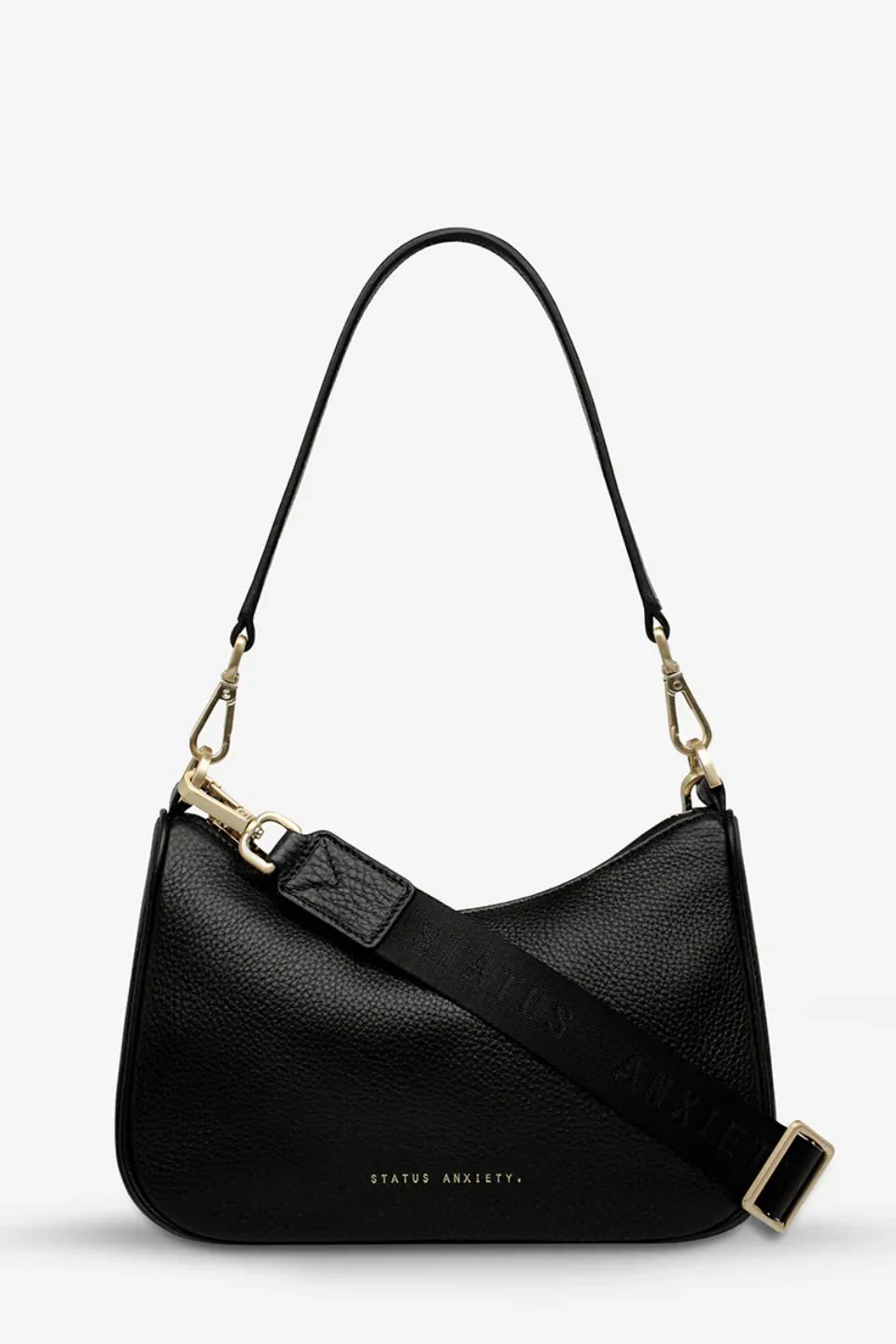 Look Both Ways Black Gold Hardware Crossbody Bag - Image 5