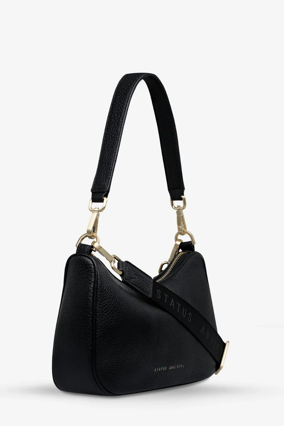 Look Both Ways Black Gold Hardware Crossbody Bag - Image 6