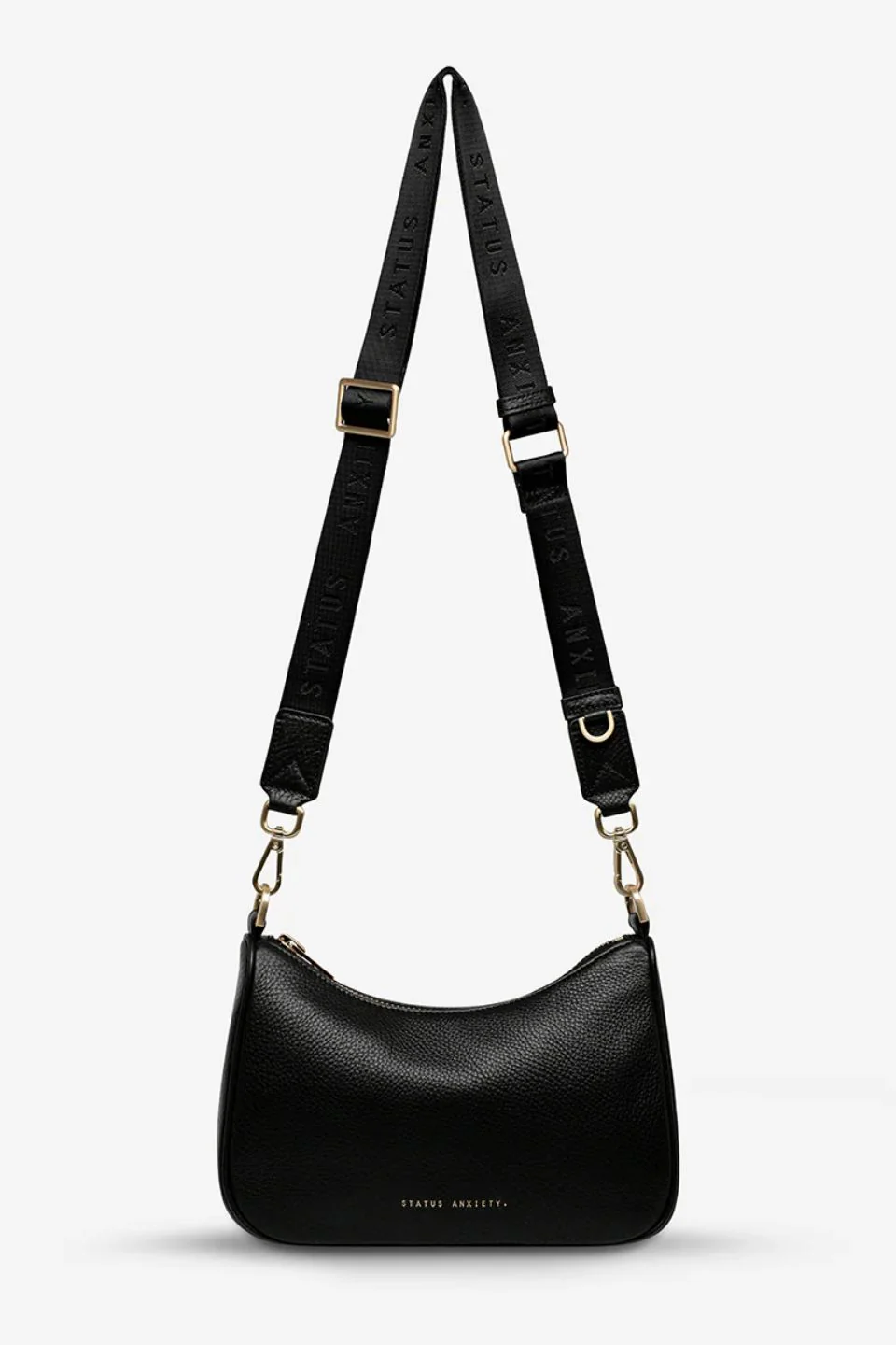 Look Both Ways Black Gold Hardware Crossbody Bag - Image 7