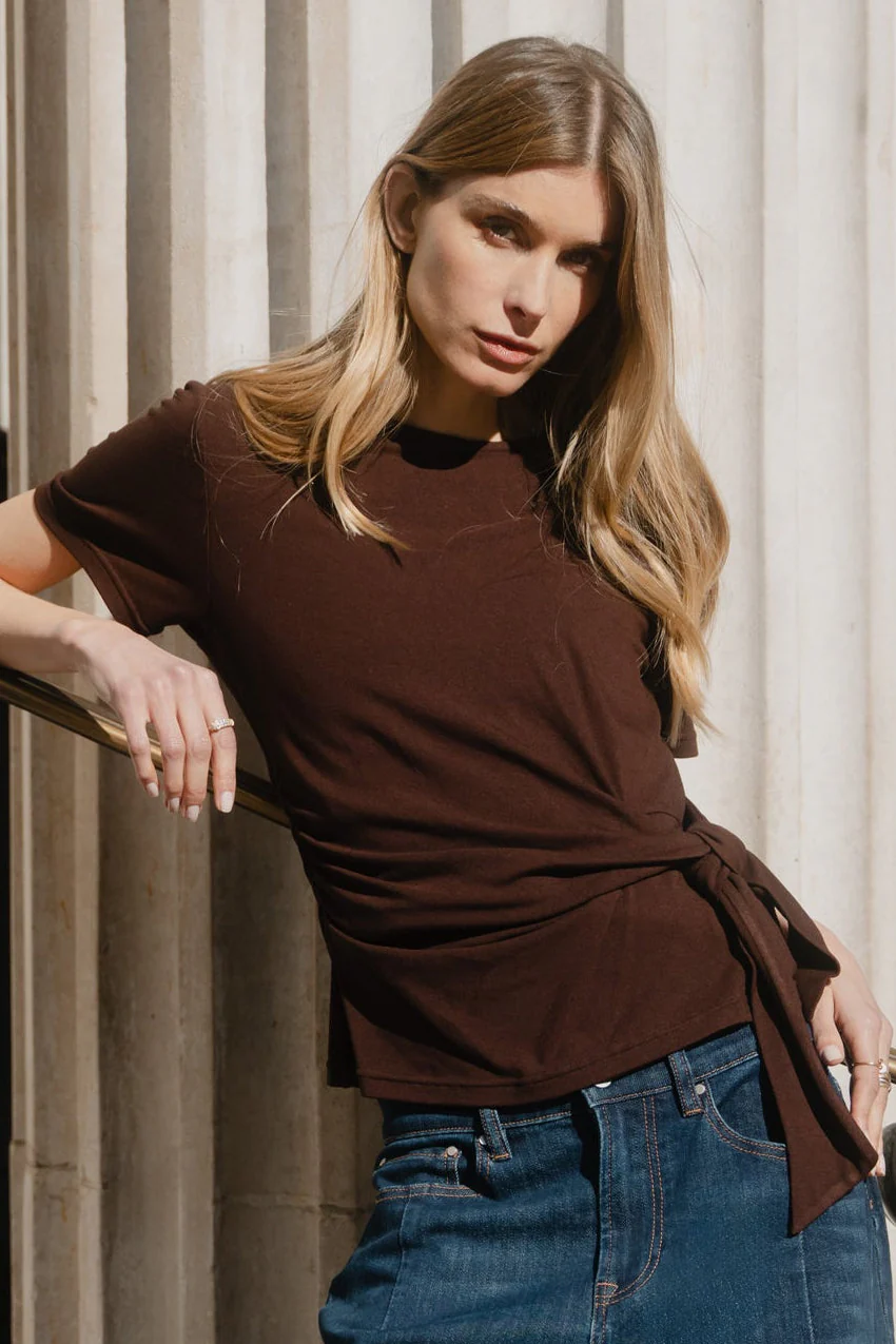 Loop Chocolate Knot Front Short Sleeve Top - Image 2