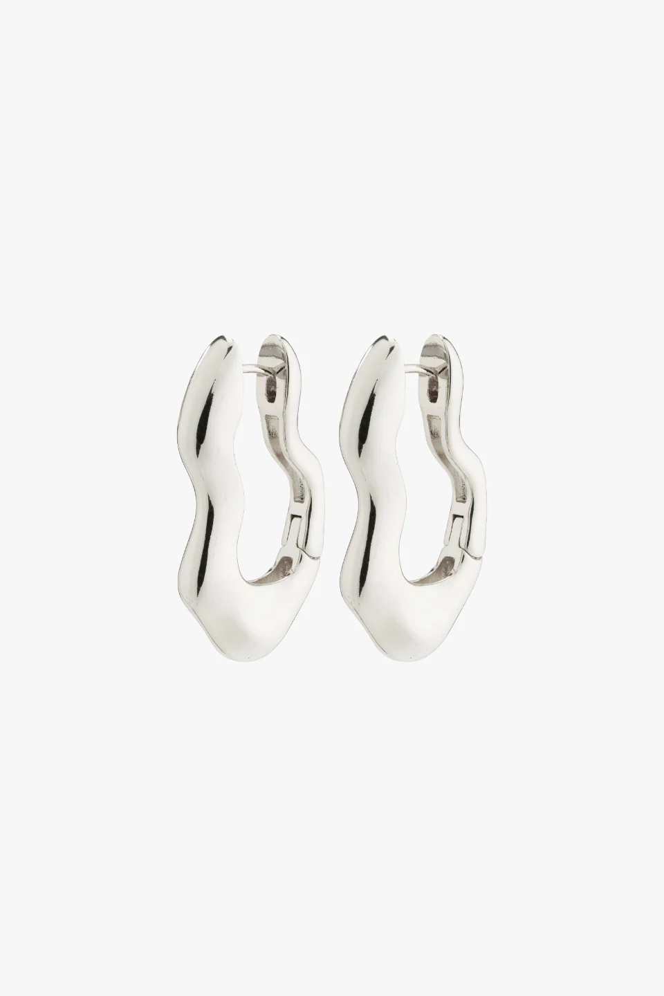Loulia Wavy EOL Silver Recycled Hoop Earrings - Image 2