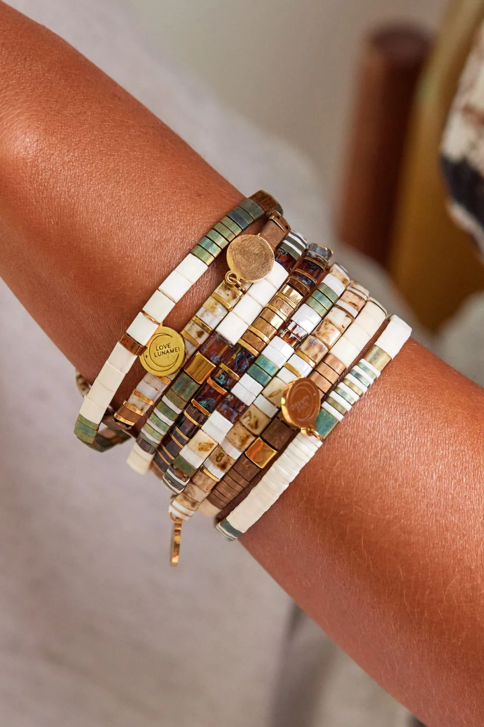 Love Ox Cream Antique Gold Charm Bracelet - Image 2