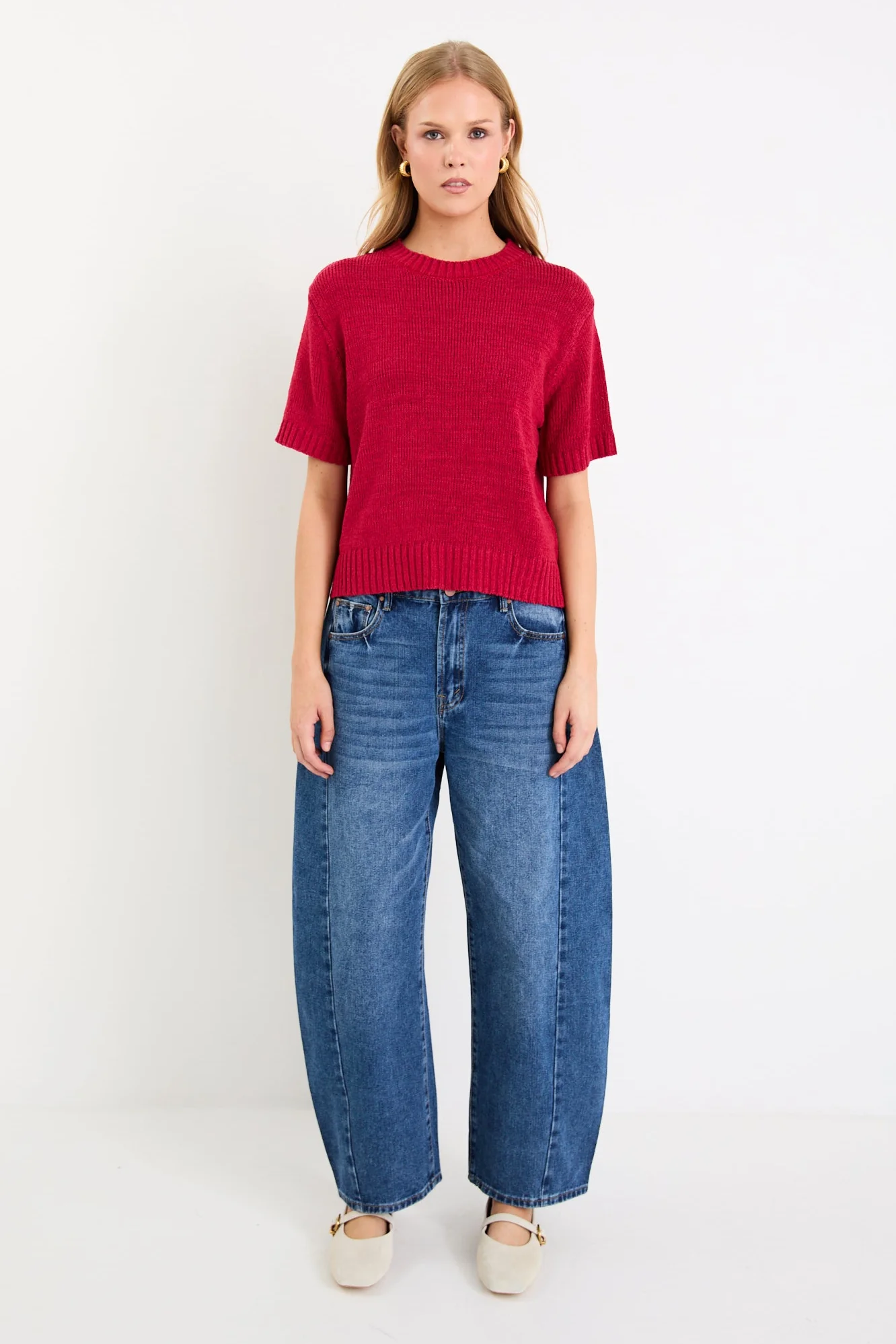 Loveable Cherry Tape Yarn Knit Tee - Image 4