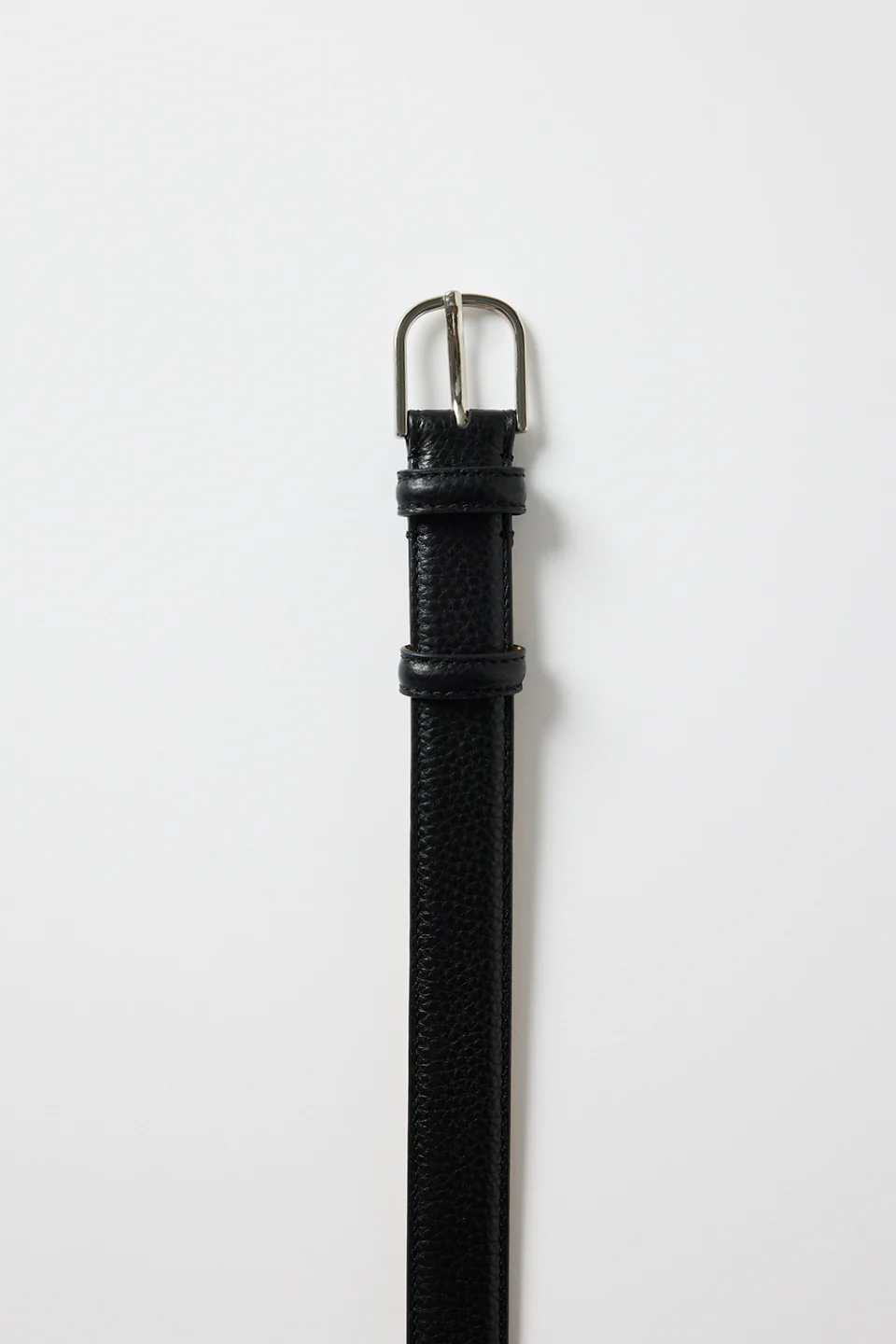 Luna Black Leather Silver Buckle Belt - Image 2