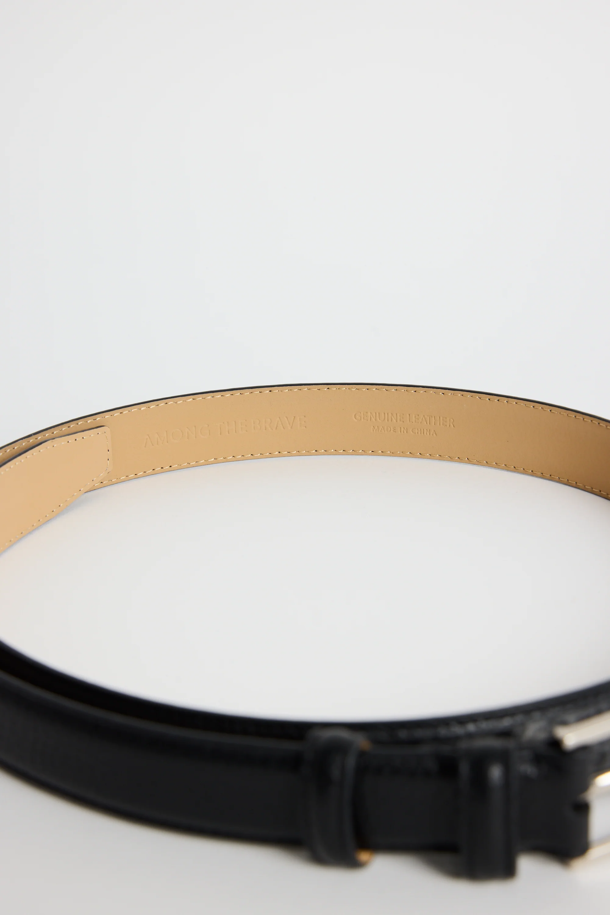Luna Black Leather Silver Buckle Belt - Image 3