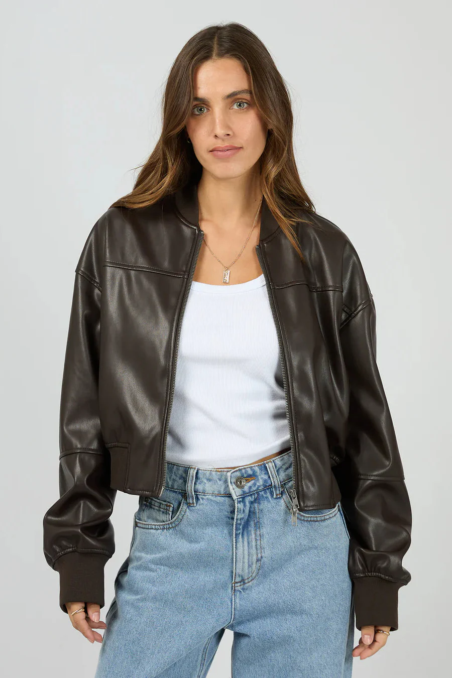 Luxe Chocolate Bomber Jacket