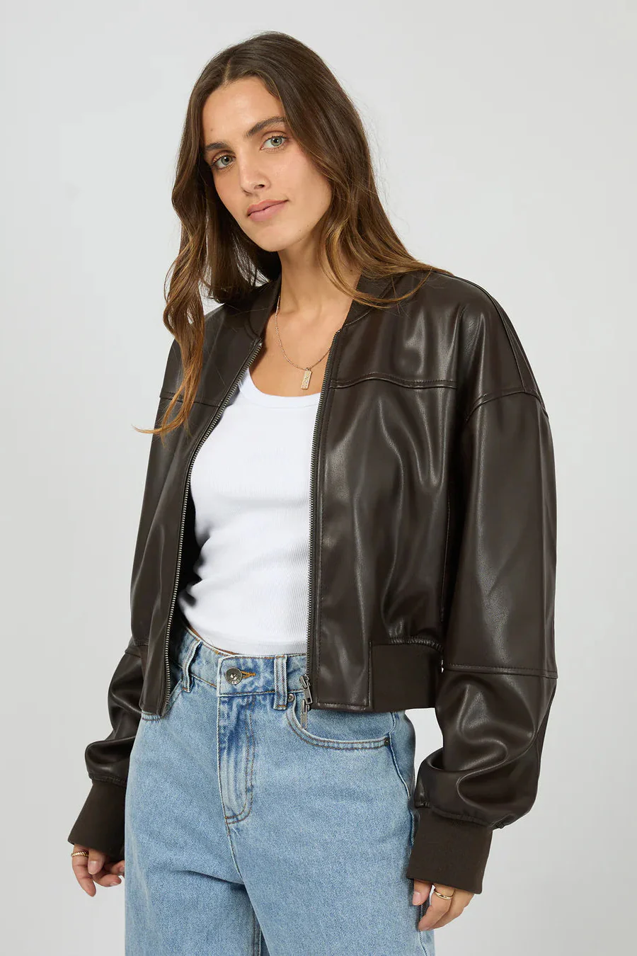 Luxe Chocolate Bomber Jacket - Image 3
