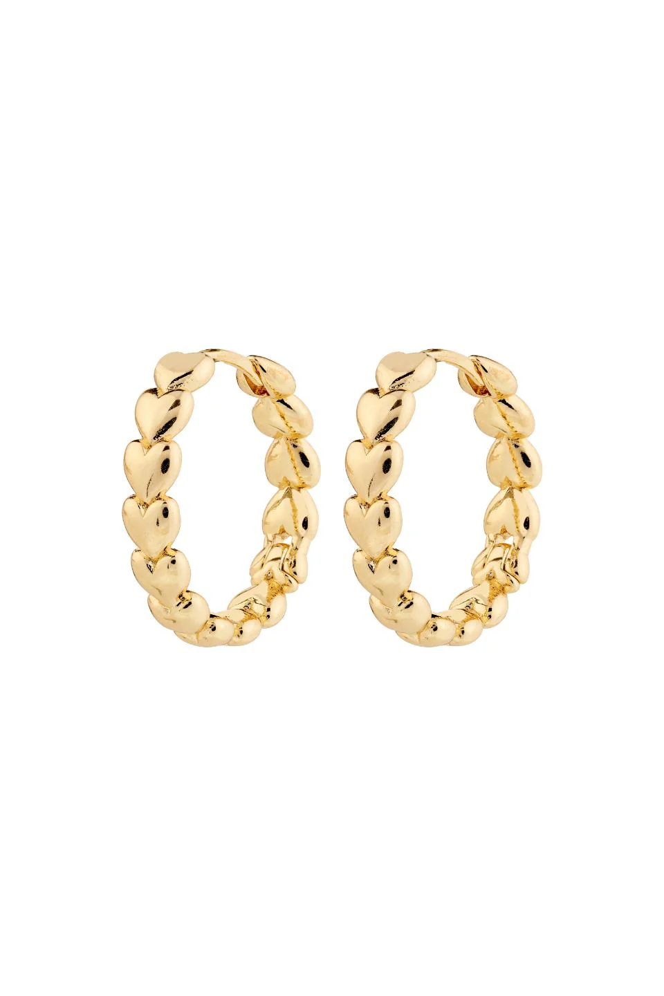 Maeve Heart Gold Recycled Hoop Earrings - Image 2
