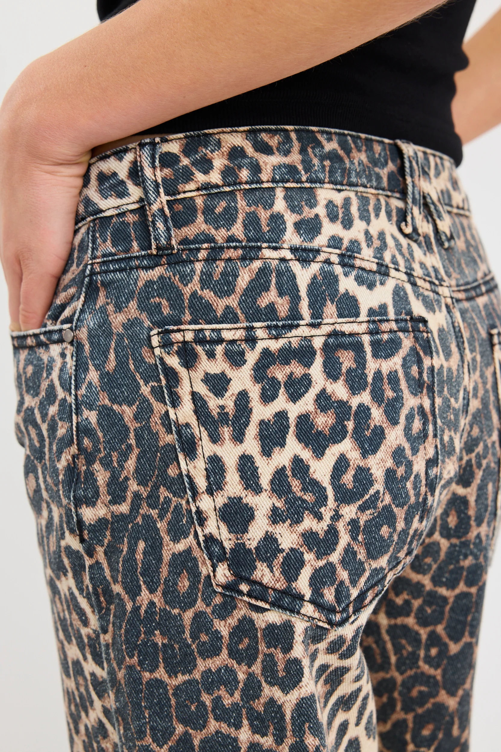 Manhattan Chocolate Animal Mid Rise Wide Leg Jeans - Image 5