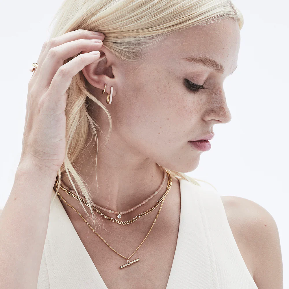 Mara Double TBar Gold Necklace - Image 2