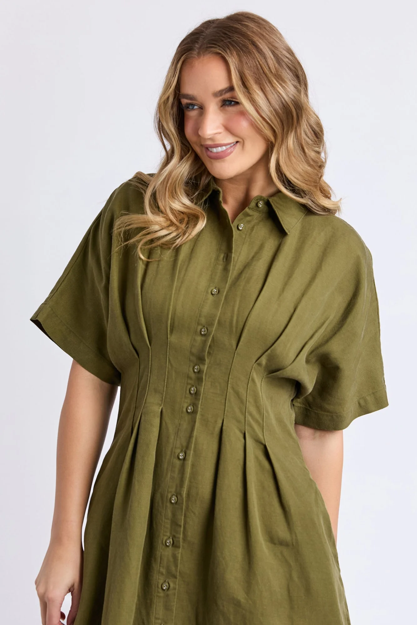 Marbella Winter Moss Darted Waist SS Maxi Dress - Image 2