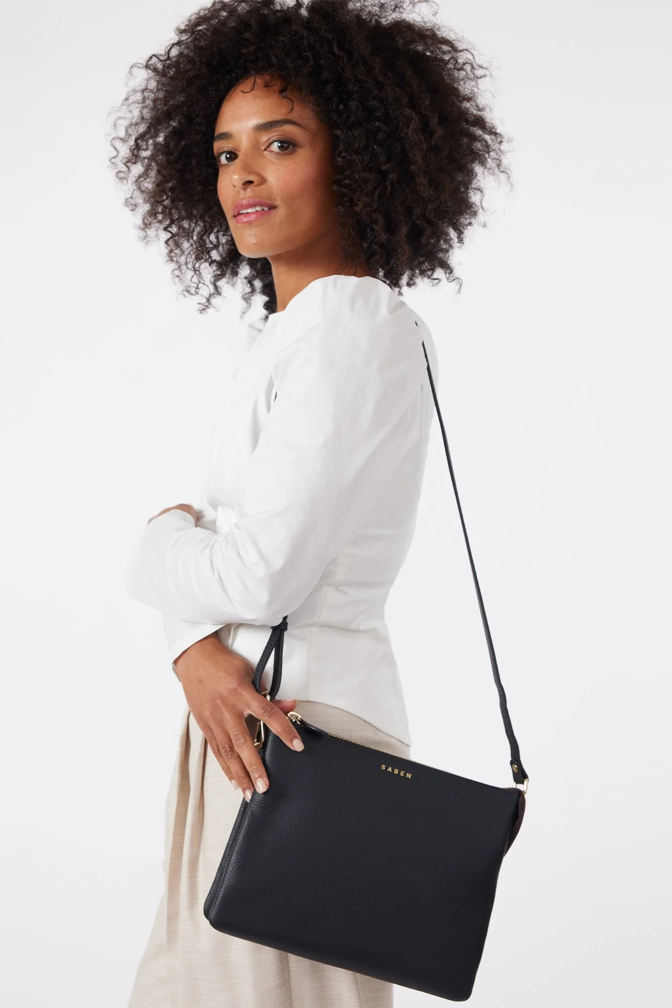 Matilda Black Crossbody Bag with Chunky Chain - Image 3