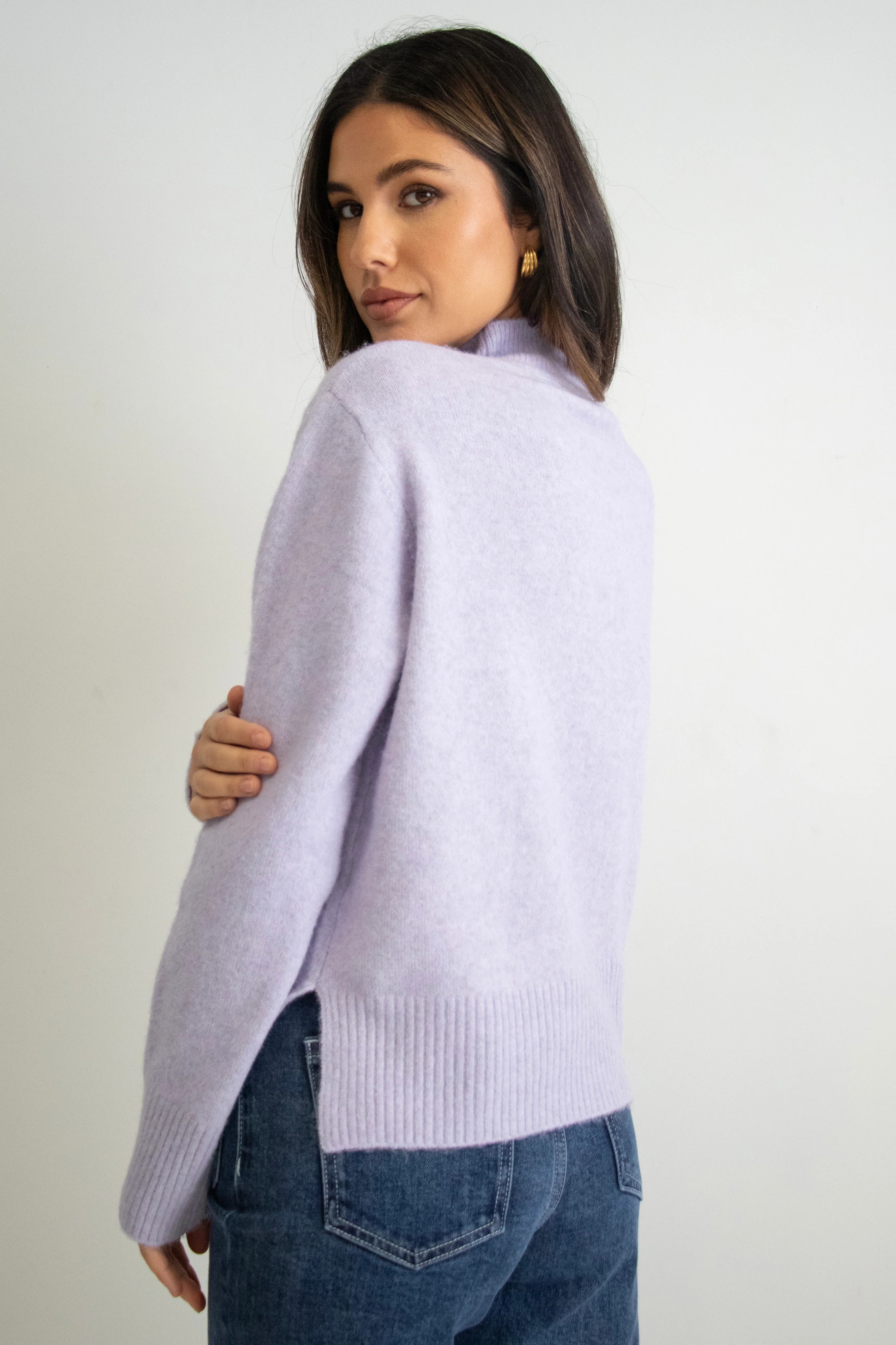 Mentor Lilac Funnel Neck Knit Jumper - Image 4