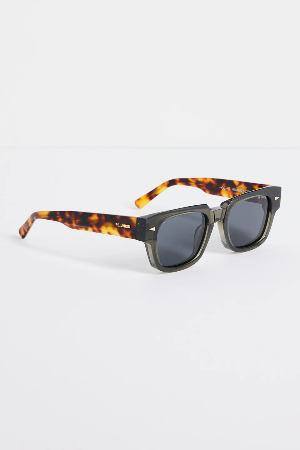 Milano Grey Tort Arm Classic Stud Sunglasses - Image 2