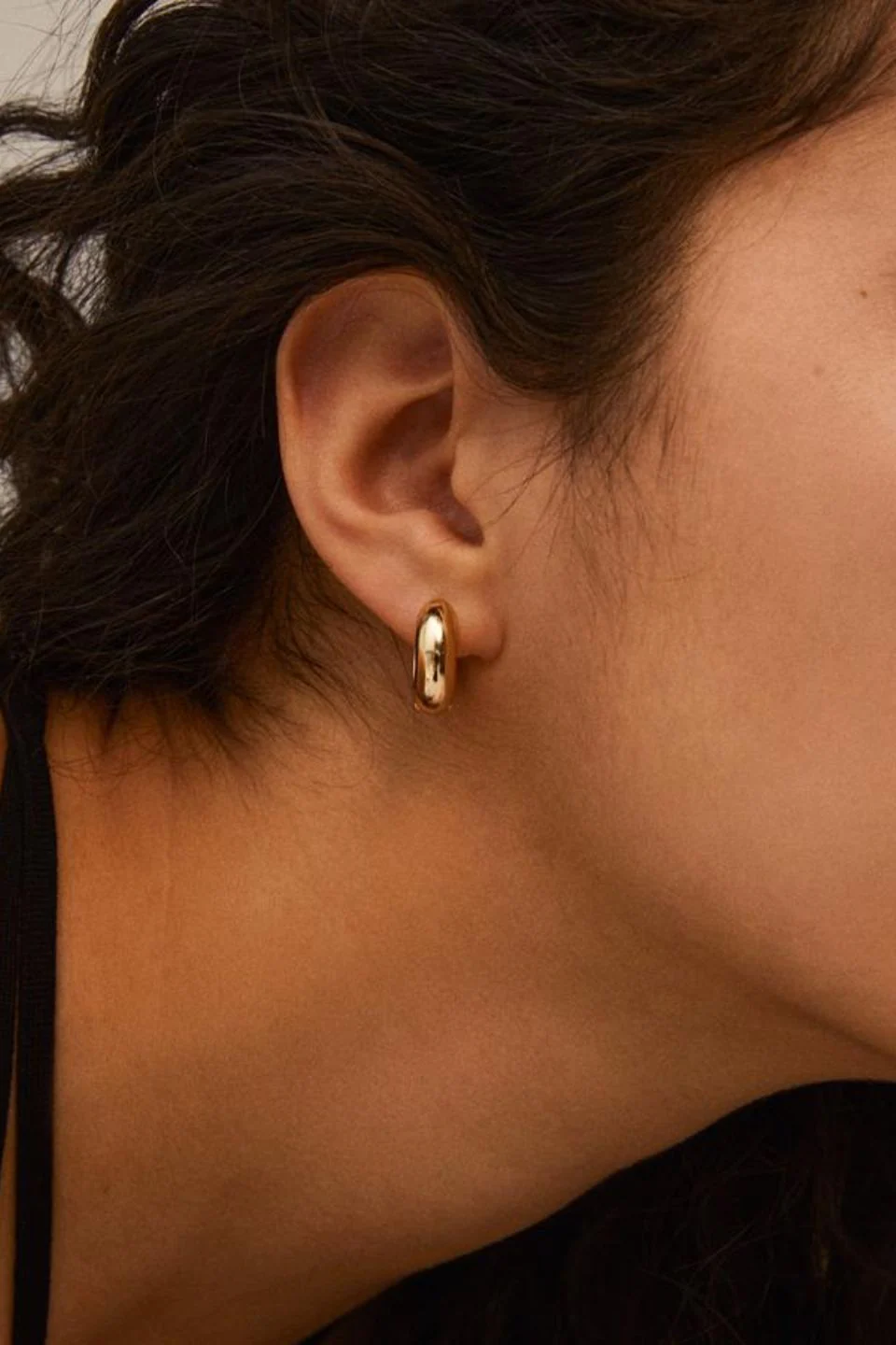 Mine Recycled Chunky Huggie Hoops Gold