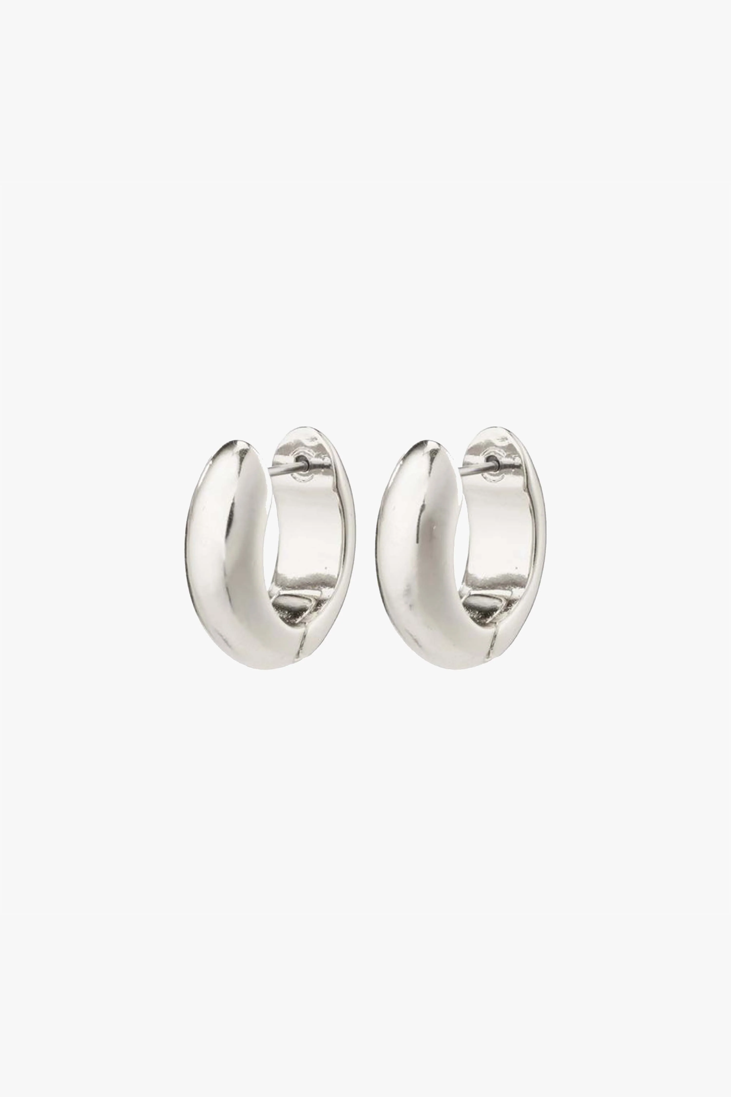 Mine Recycled Chunky Huggie Hoops Silver - Image 2