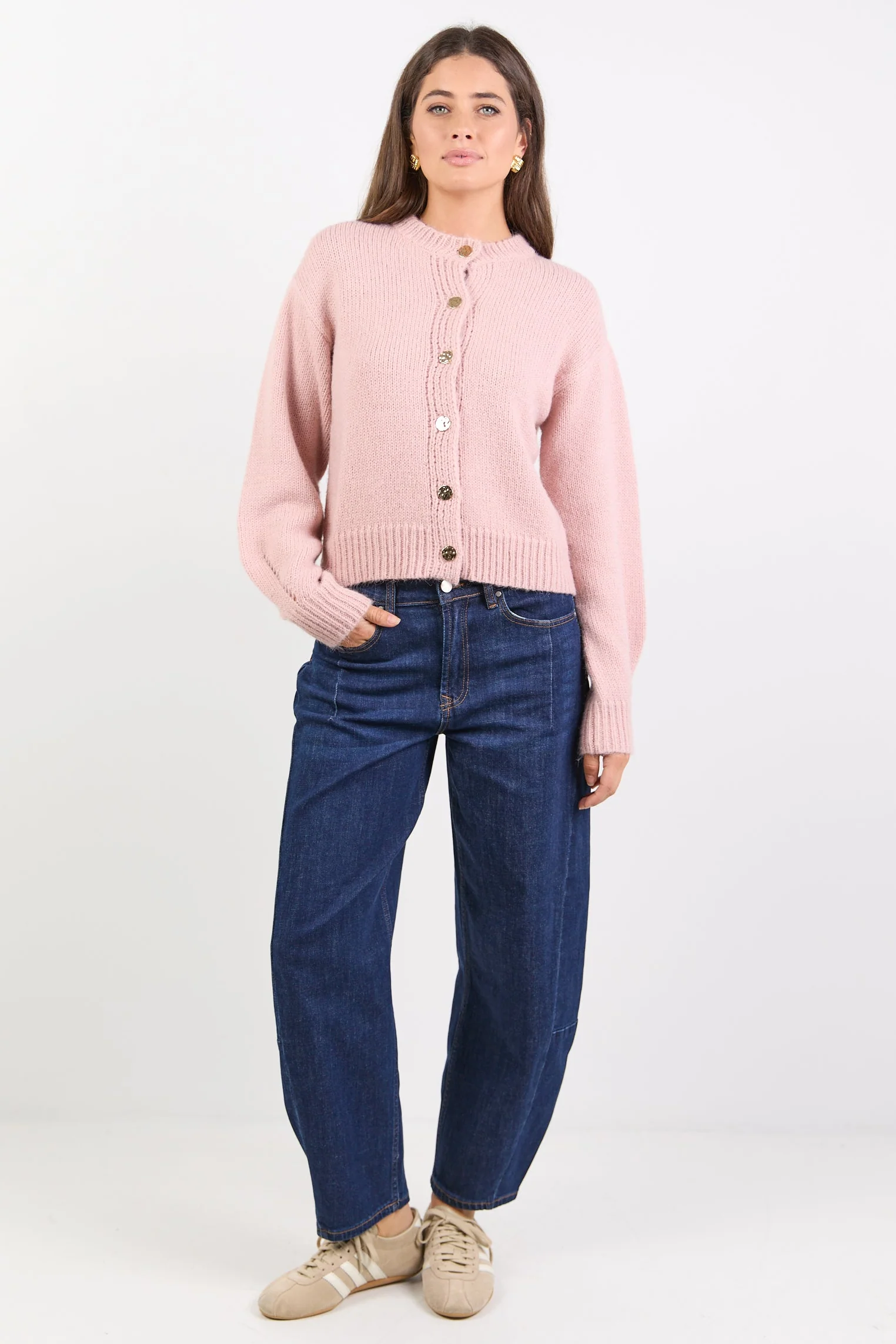 Mirage Blush Fluffy Crewneck Cardigan - Image 4