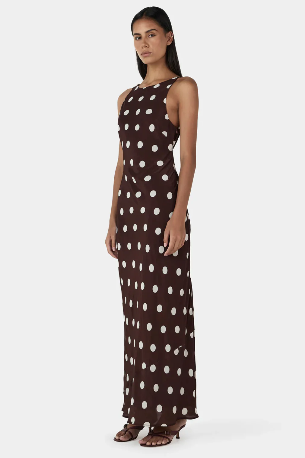 Mizzi Pinot Polka Dot Sleeveless Midi Dress