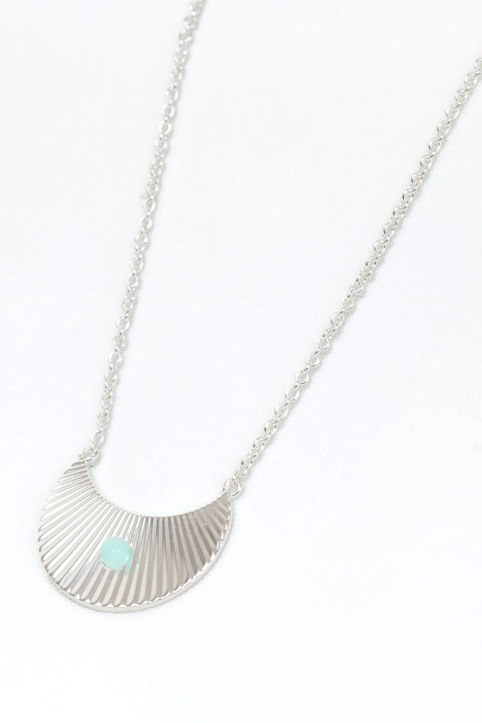 Moonbeams Sterling Silver Plate EOL with Mint Stone Necklace - Image 2