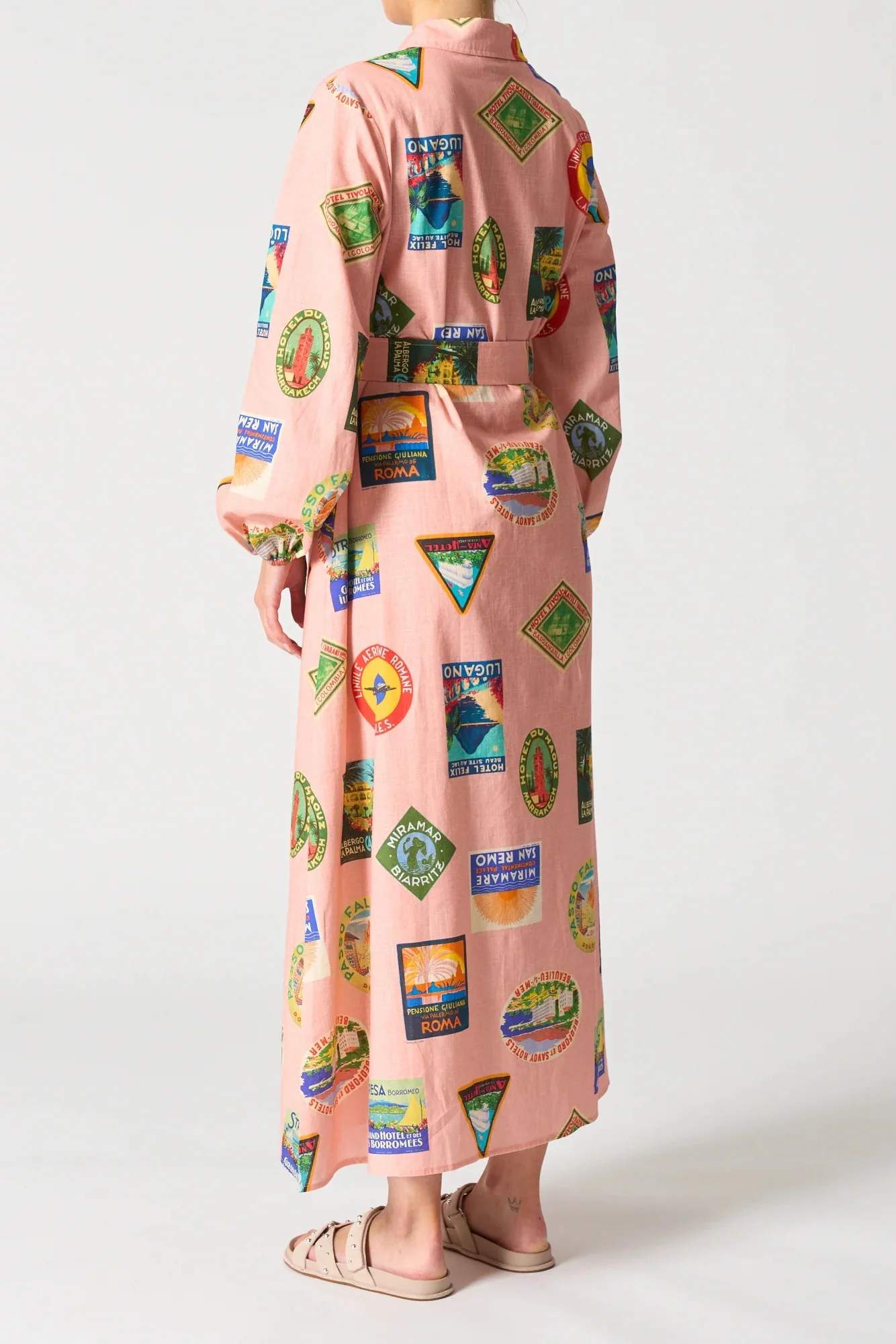 Nantucket Pink Jetsetter Print LS Maxi Dress - Image 3