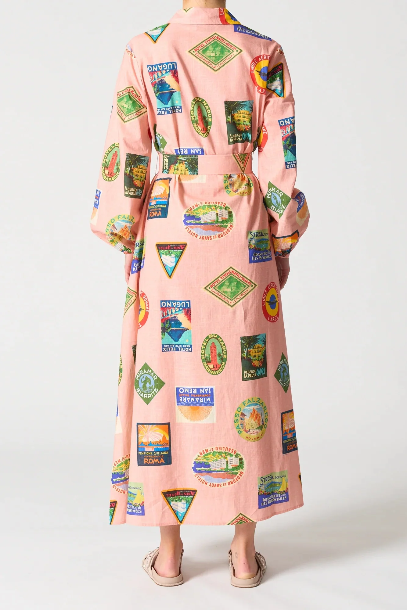 Nantucket Pink Jetsetter Print LS Maxi Dress - Image 4