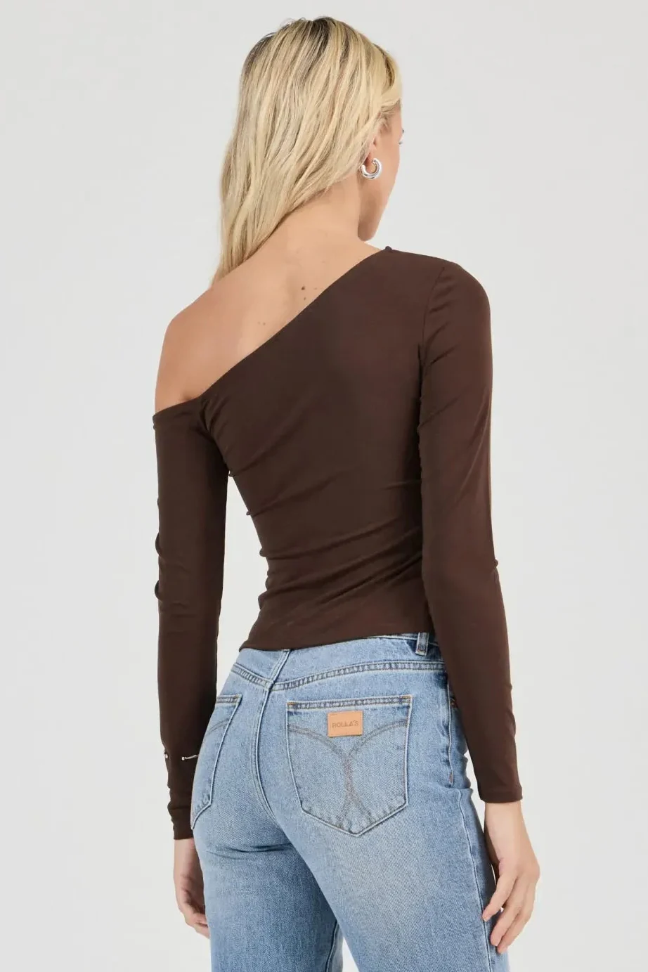 Natasha Espresso Off Shoulder LS Top - Image 3