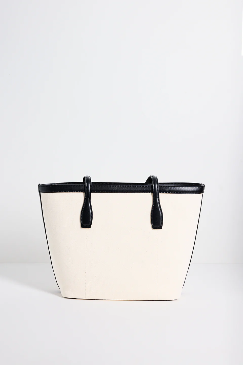 Natural Canvas Black Trim Tote Bag - Image 5