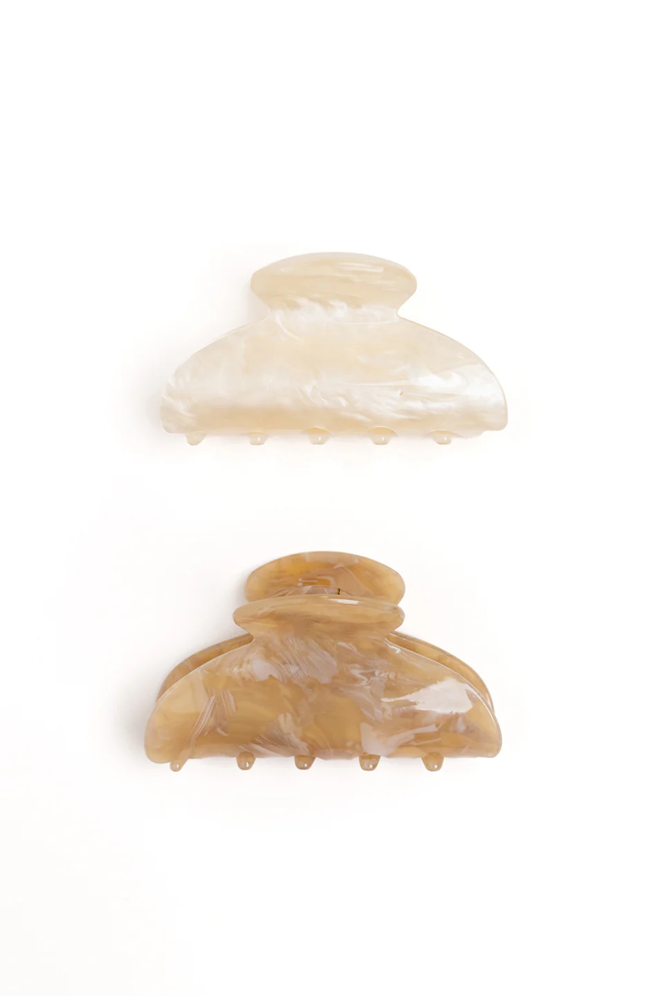 Neutral Pearl Acrylic Set of 2 Claw Clips