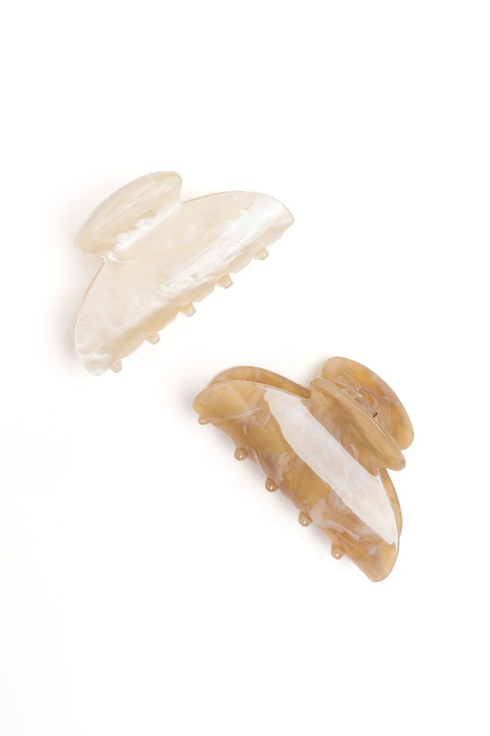 Neutral Pearl Acrylic Set of 2 Claw Clips - Image 3