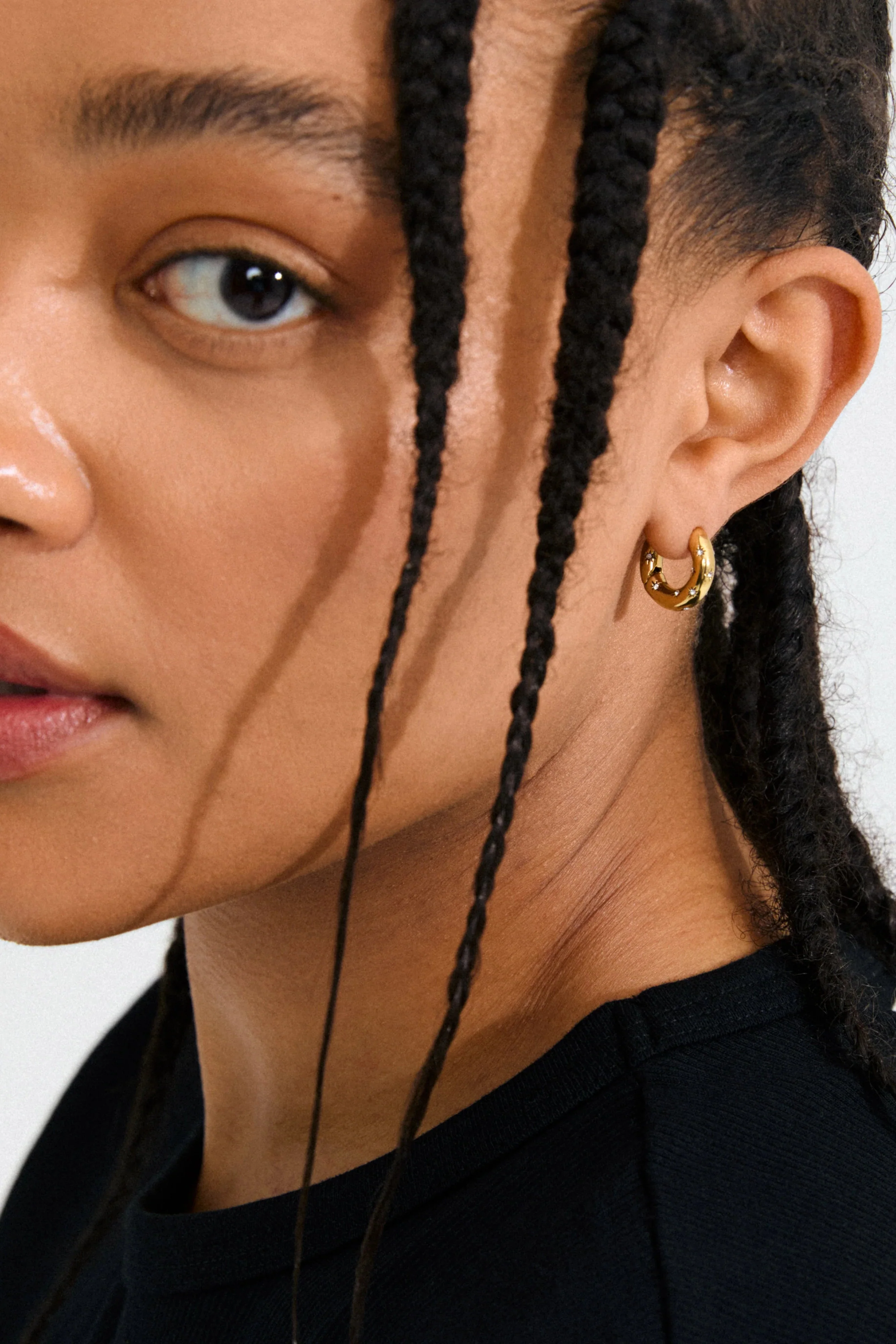 Nevaeh Recycled Crystal Gold Hoop Earrings