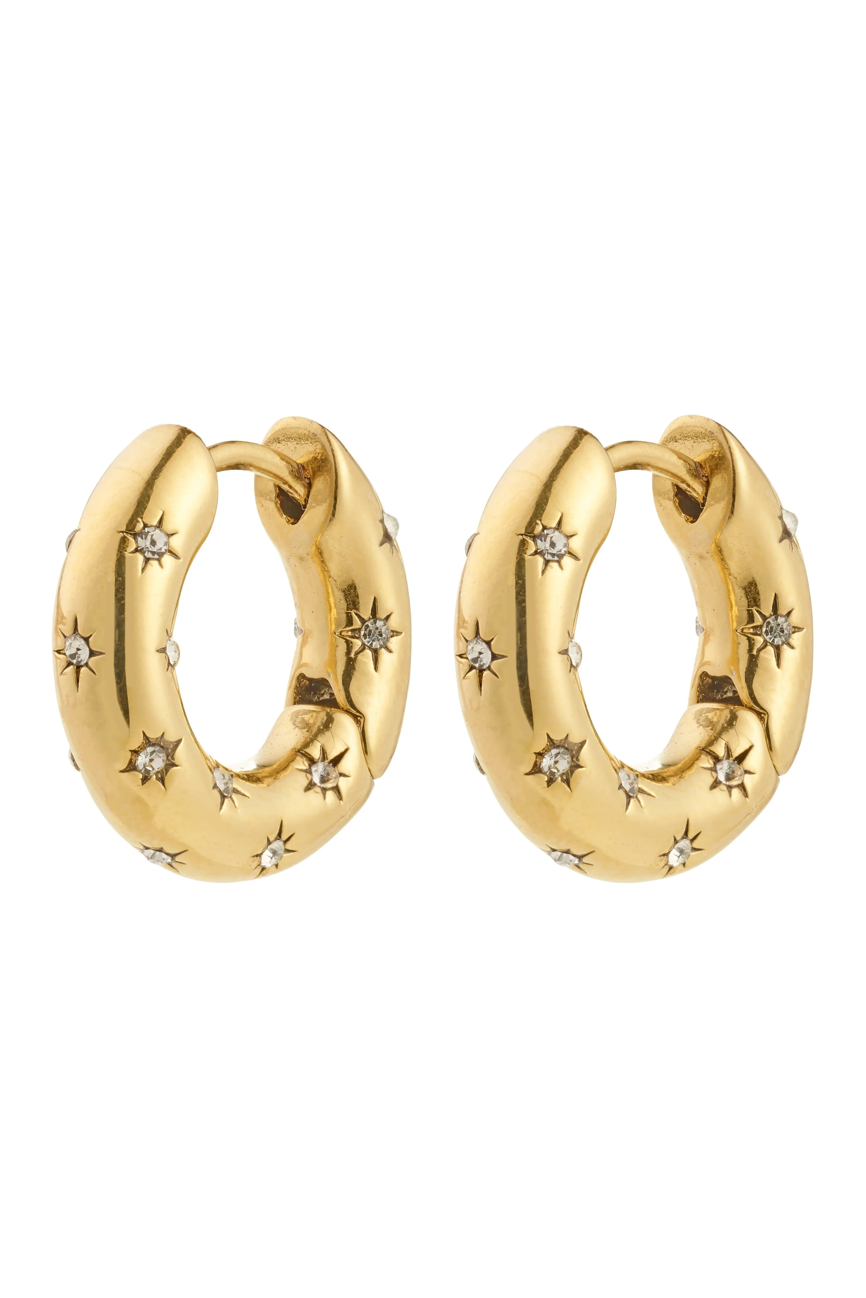 Nevaeh Recycled Crystal Gold Hoop Earrings - Image 2