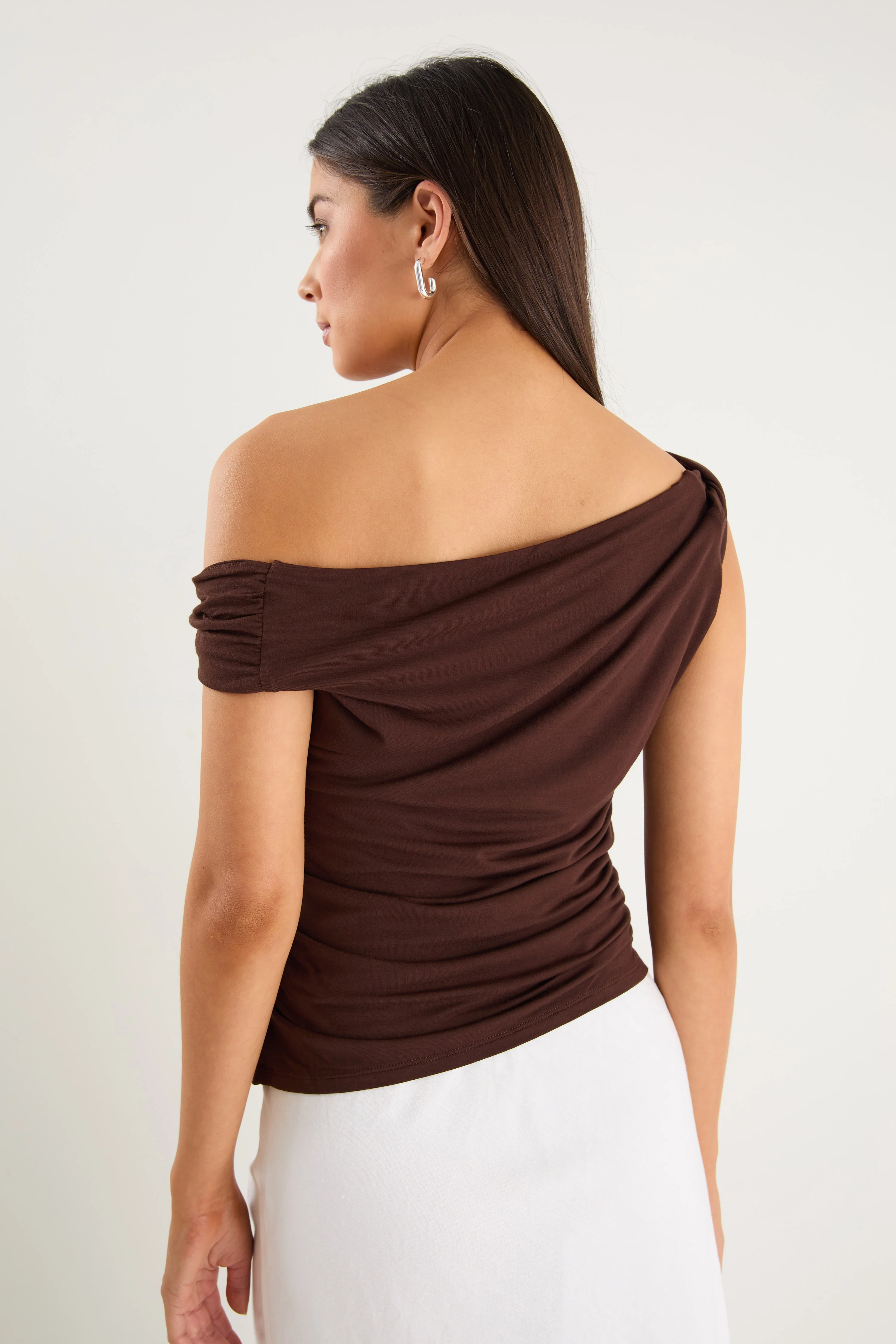 Nightlife Chocolate Stretch Multi Fit Sleeveless Top - Image 5