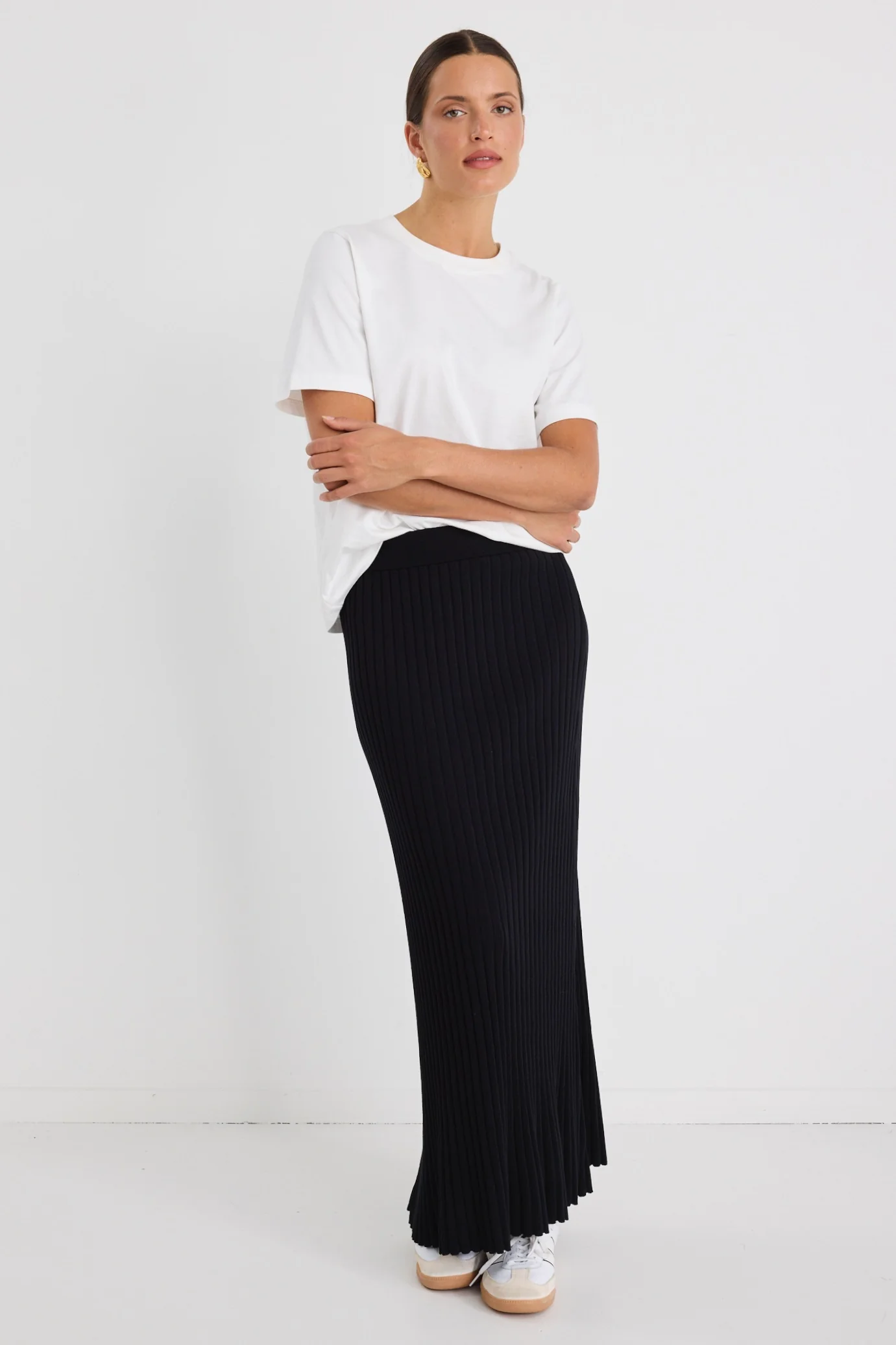 Notable Black Rib Knit Maxi Skirt
