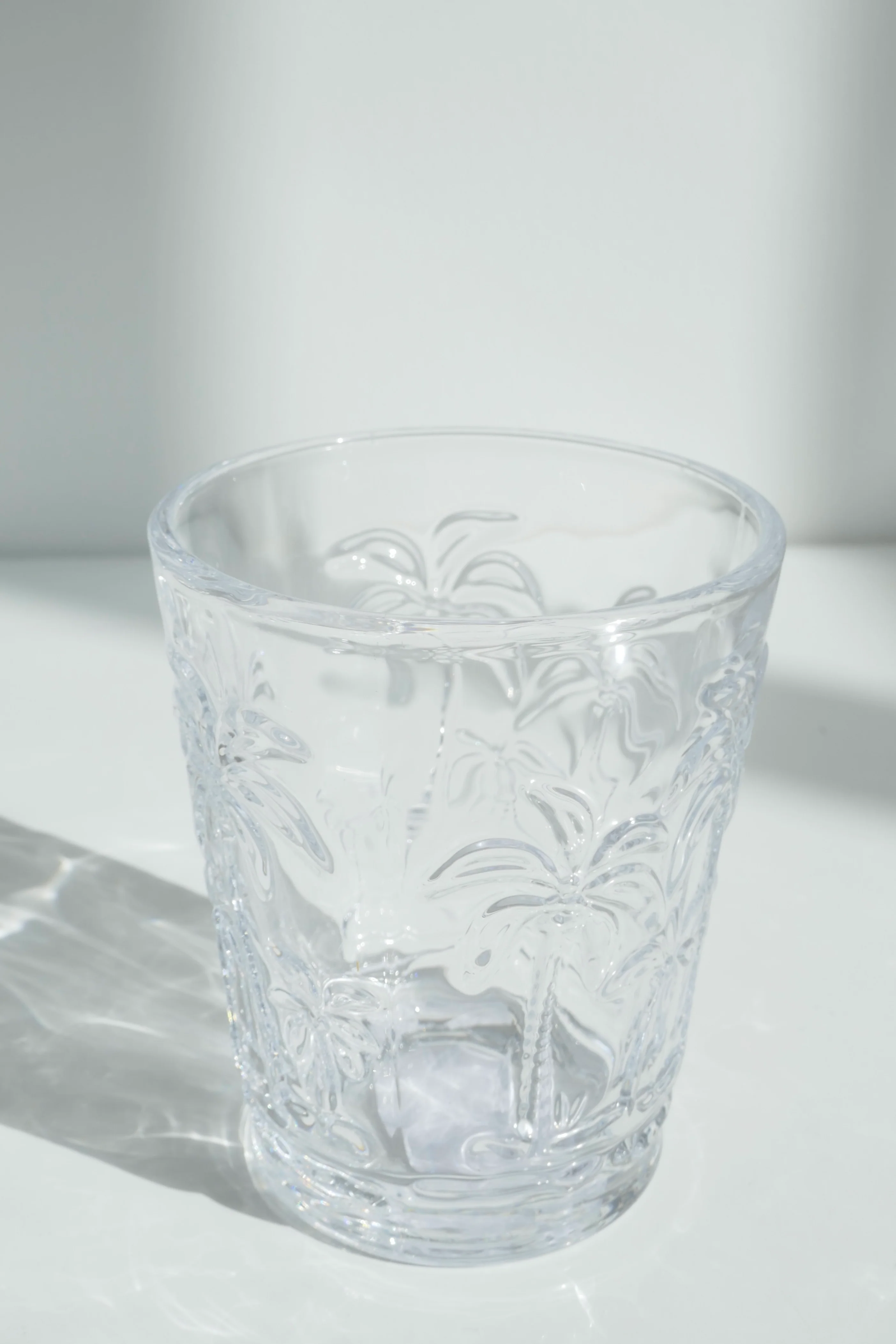 Oasis Etched Palm Clear 9x10cm Drinking Glass - Image 2
