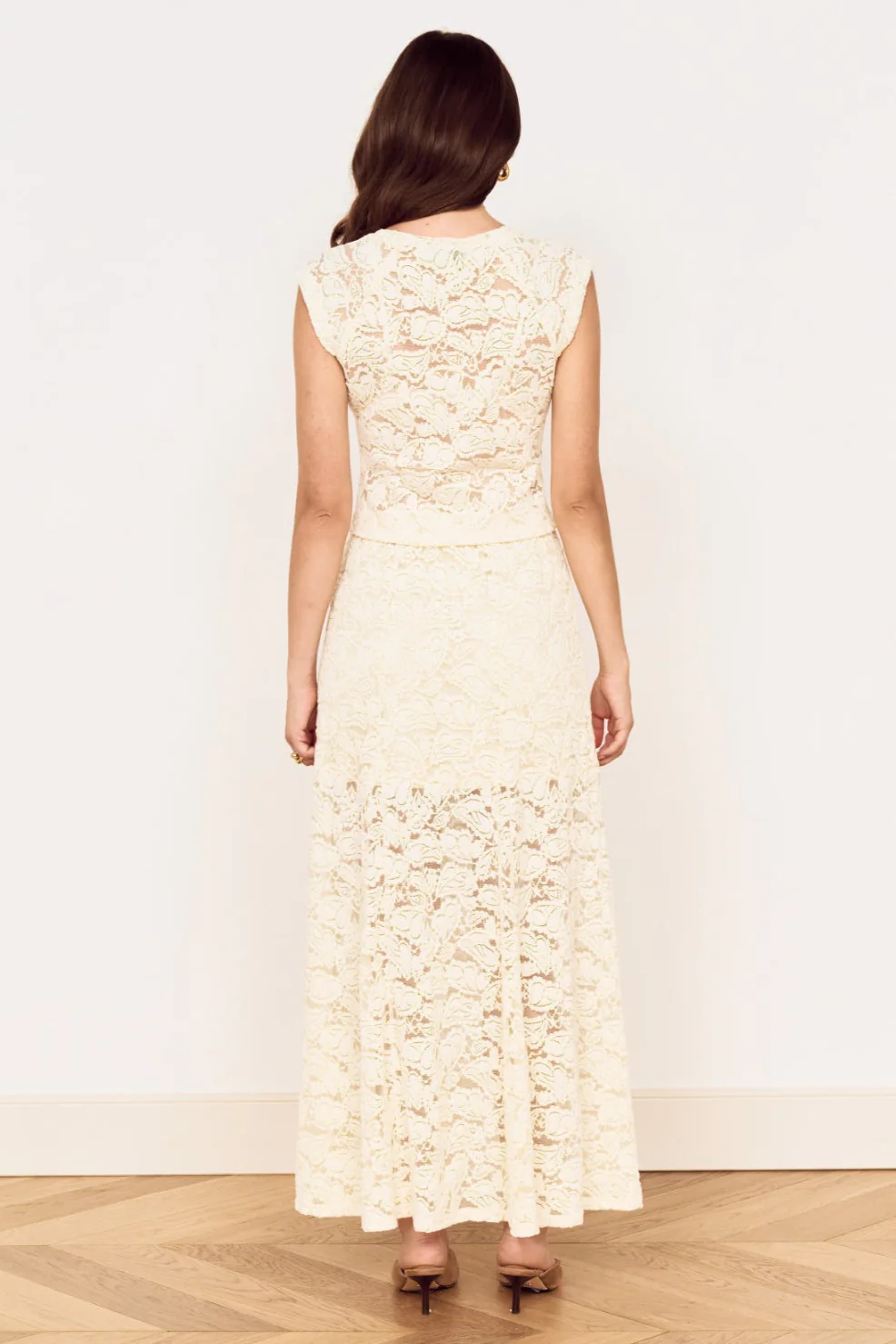 Ophelia Cream Lace Maxi Skirt - Image 4