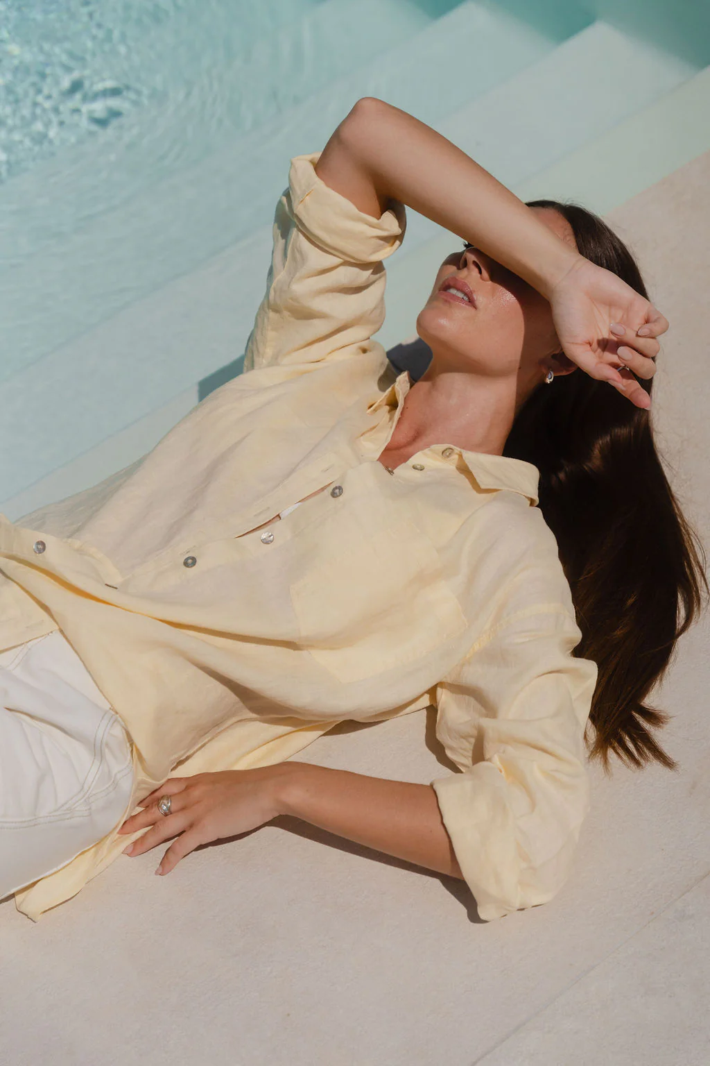 Optimum Lemon Linen Oversized Shirt - Image 3