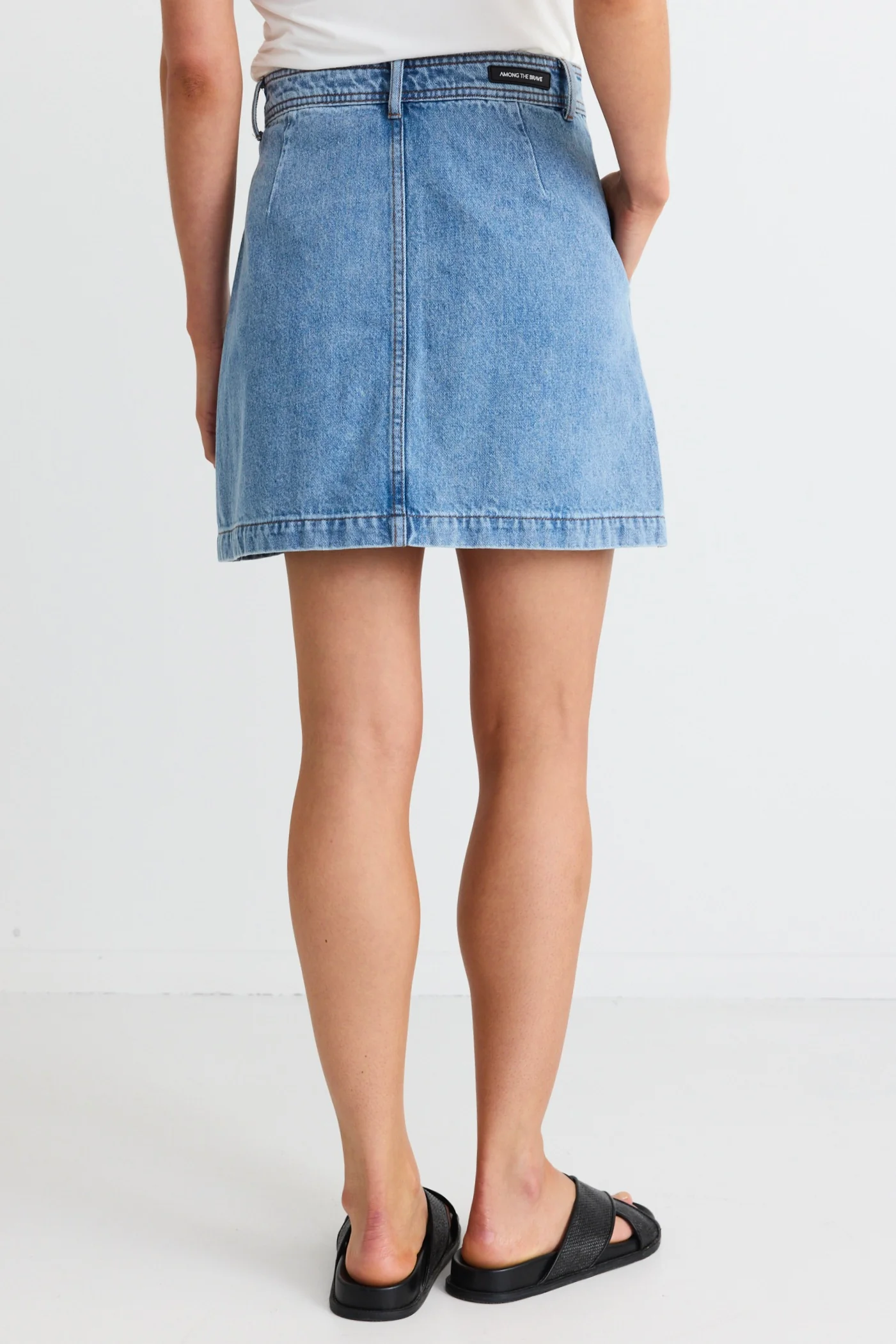 Orchard Mid Blue Pocket Front Denim Mini Skirt - Image 6