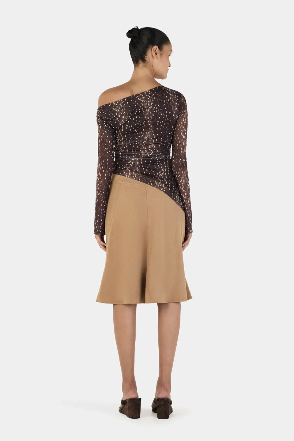 Paige Bambi Brown Asym Hem LS Top - Image 4