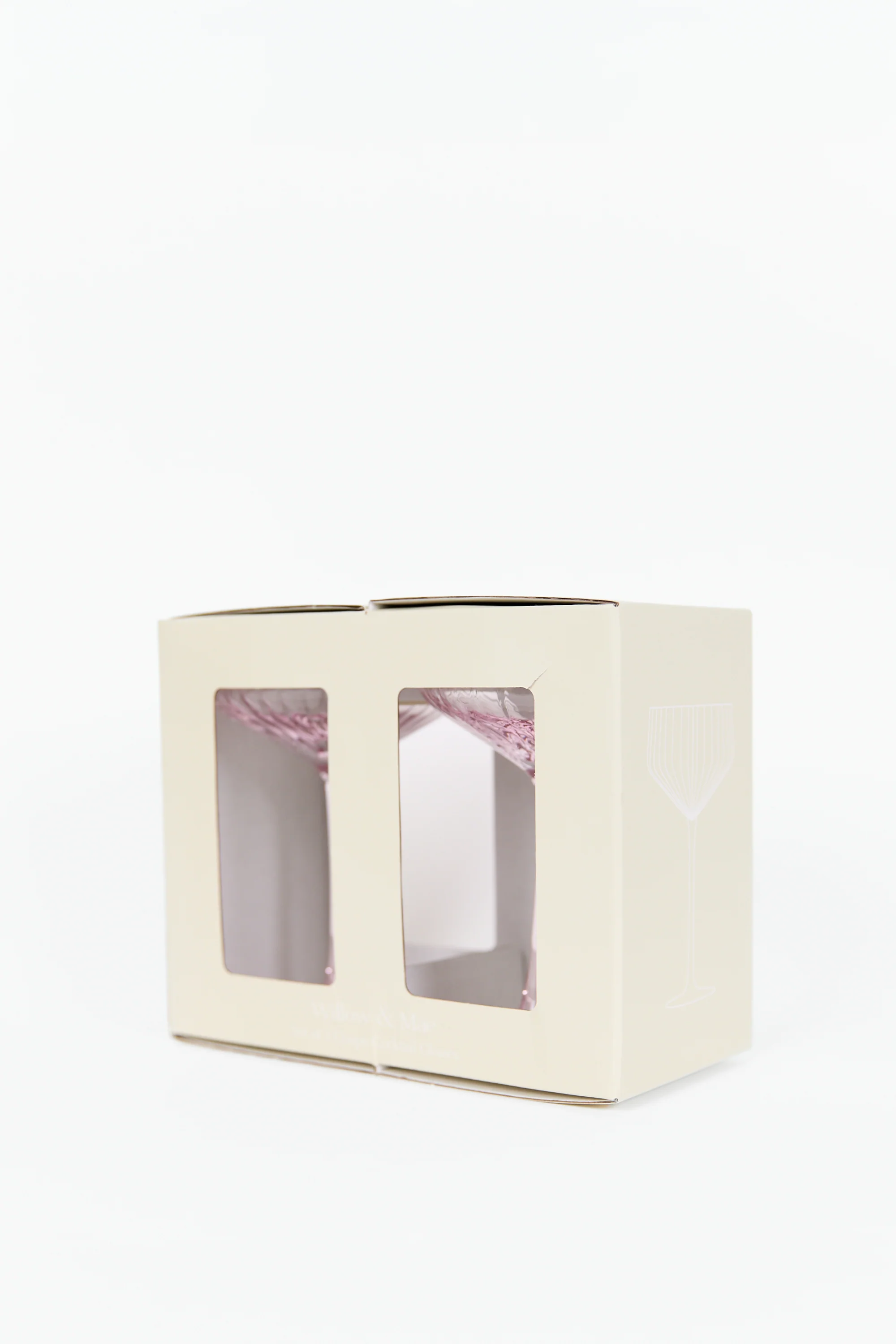 Pale Pink Ribbed Set 2 Coupe Cocktail Glasses - Image 5