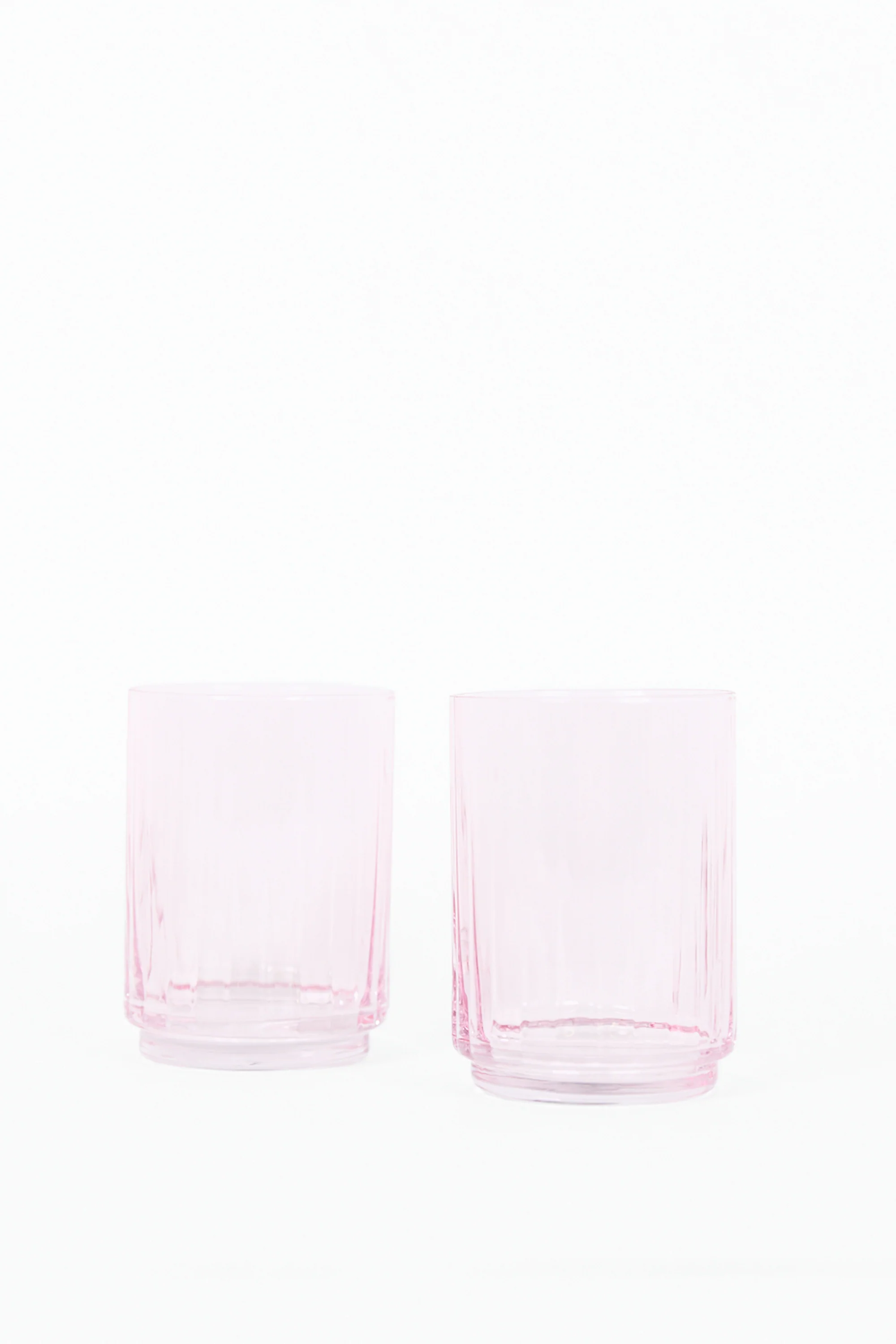 Pale Pink Ribbed Set 2 Tumblers
